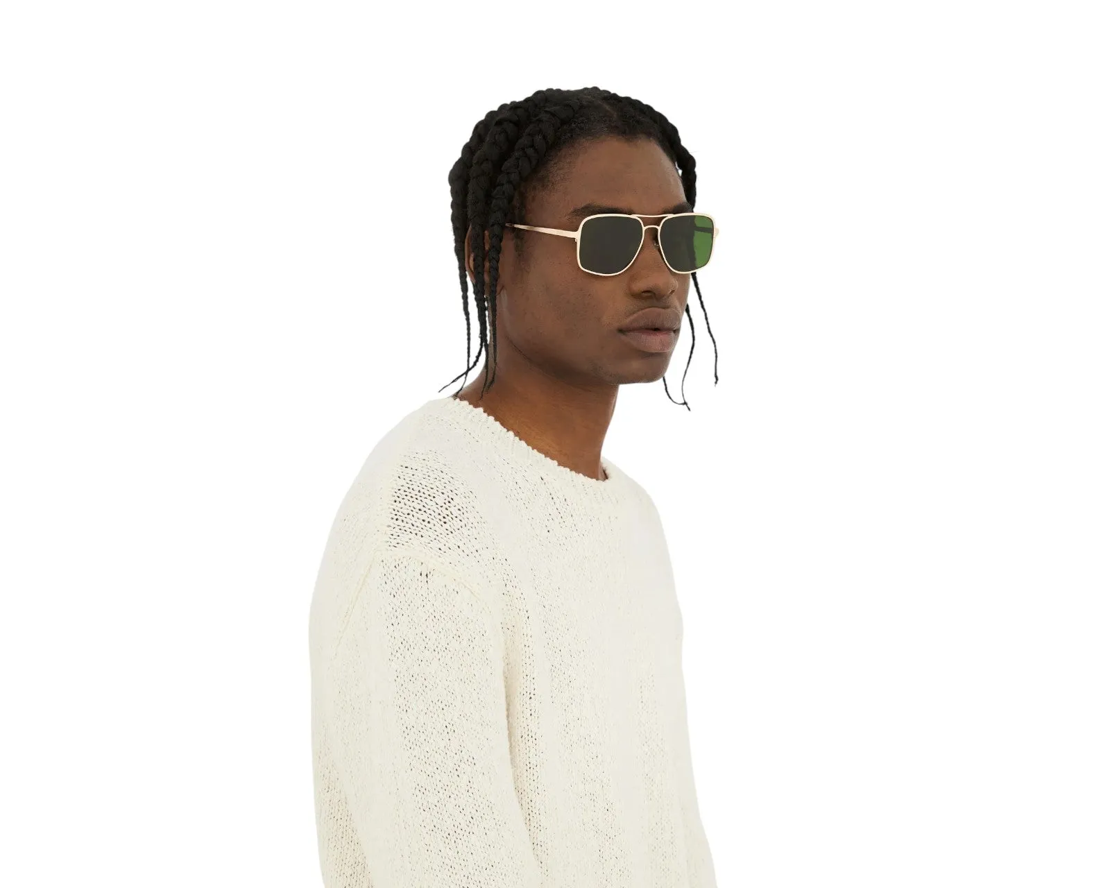 Retrosuperfuture V3L SPLIFF CLASSICCS Occhiali da sole Acetato Oro Verde Squadrata Normale - immagine 4