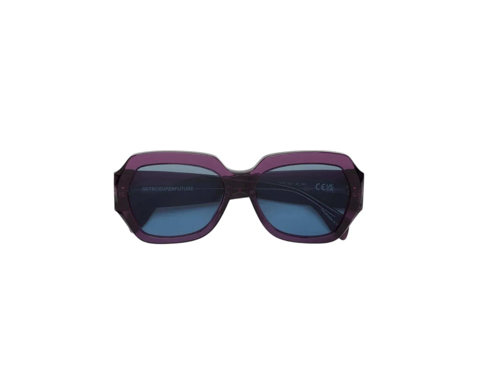 Retrosuperfuture XFS NALA MELANZANA Occhiali da sole Acetato Viola Azzurro Squadrata Normale - immagine 2
