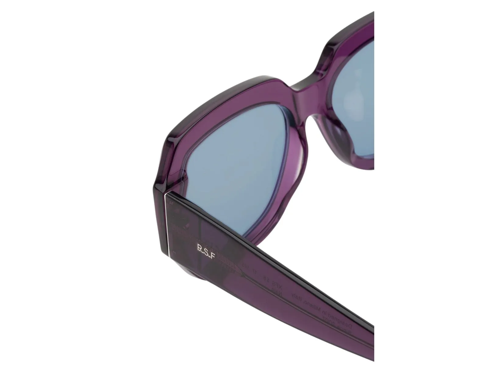 Retrosuperfuture XFS NALA MELANZANA Occhiali da sole Acetato Viola Azzurro Squadrata Normale - immagine 3