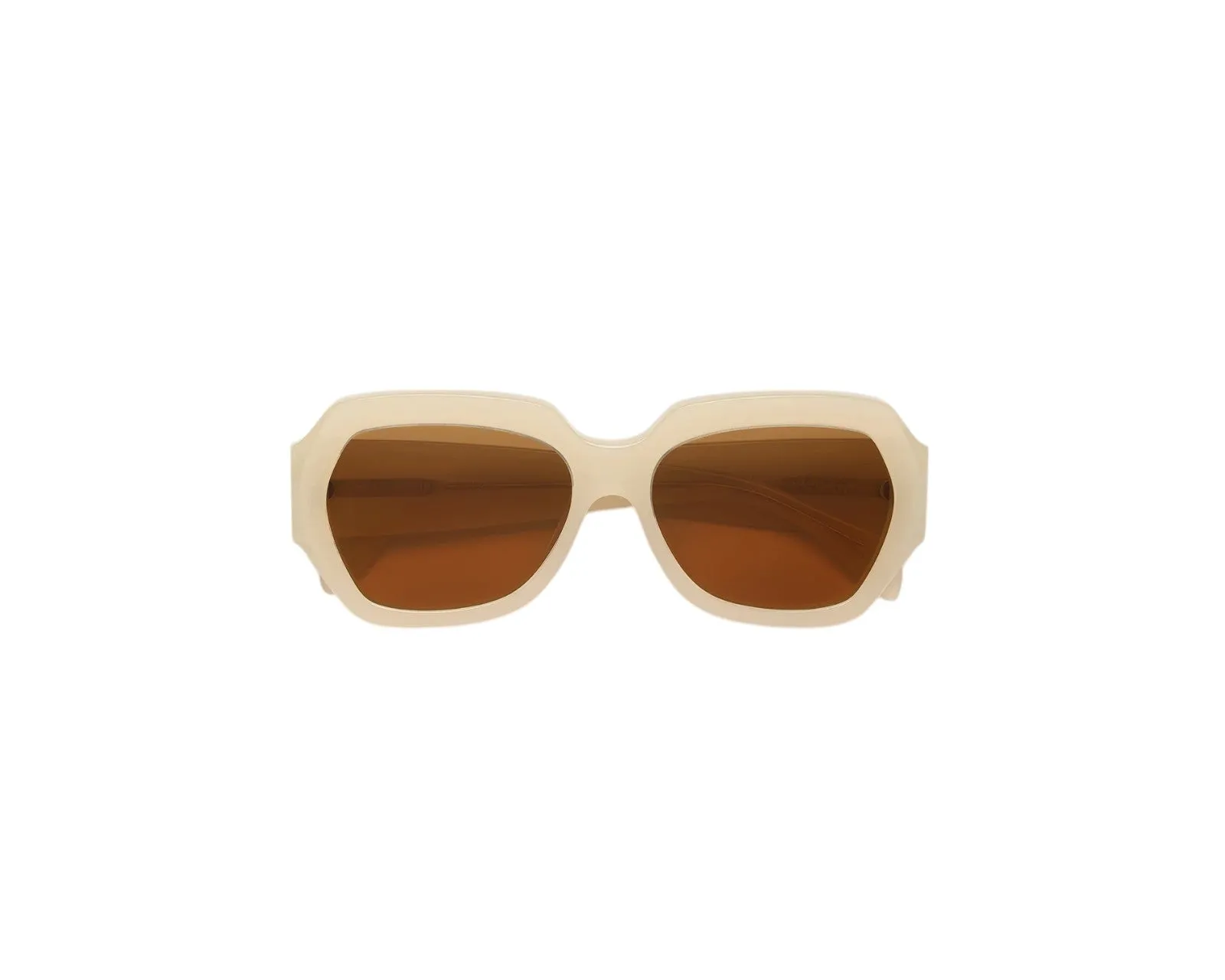 Retrosuperfuture BAZ NALA CREMOSO Occhiali da sole Acetato Crema Marrone Squadrata Normale - immagine 2
