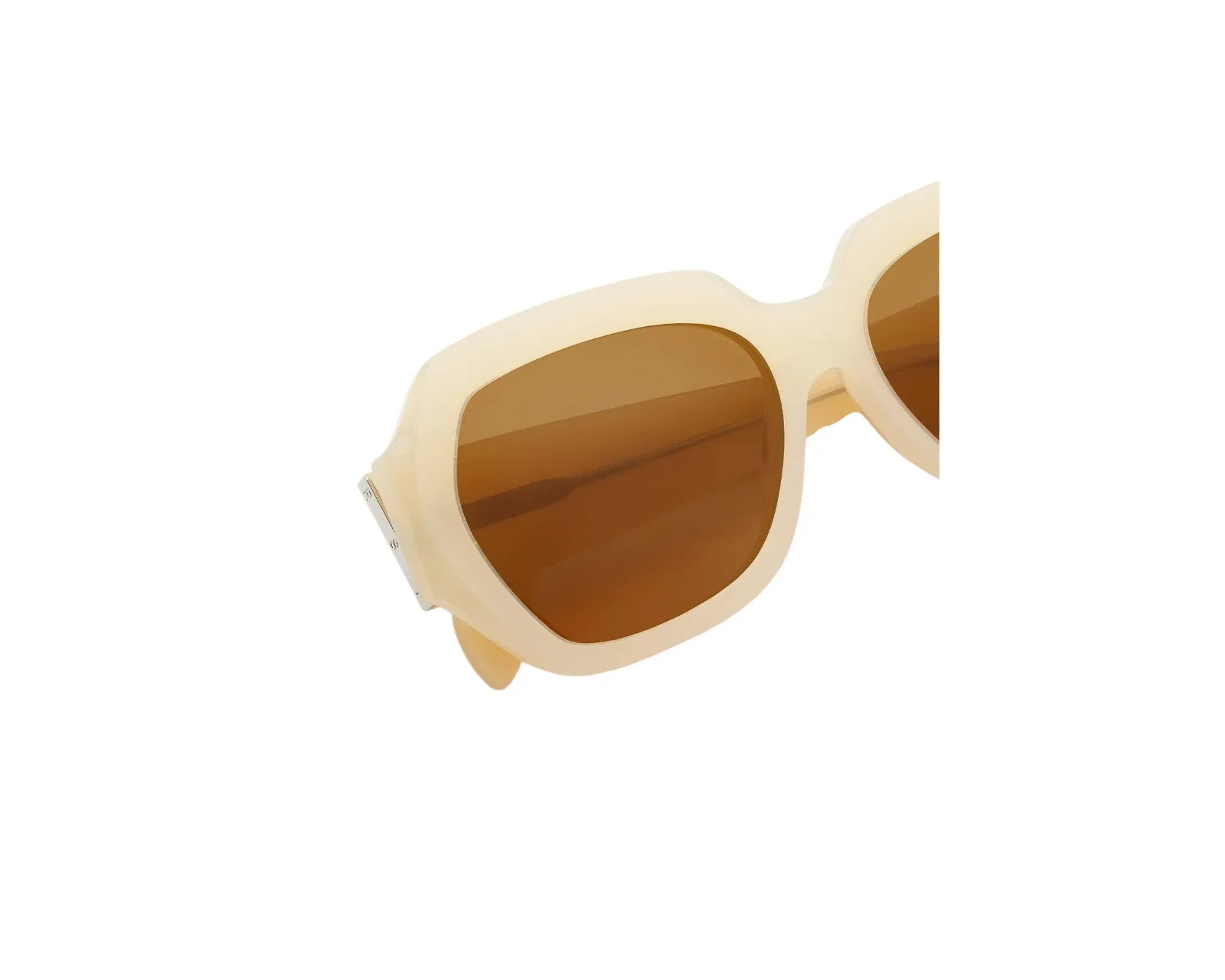 Retrosuperfuture BAZ NALA CREMOSO Occhiali da sole Acetato Crema Marrone Squadrata Normale - immagine 3