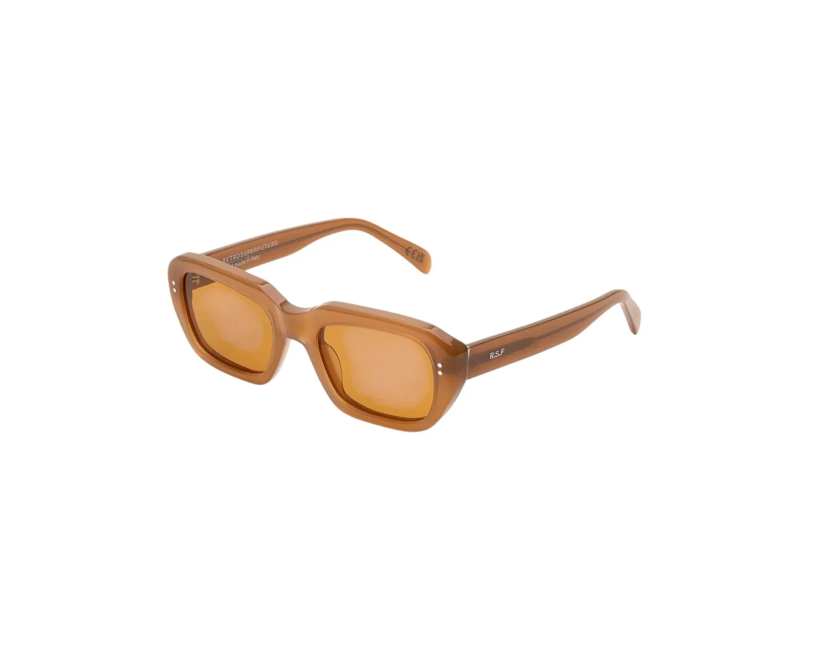 Retrosuperfuture ELV MILES COLA Occhiali da sole Acetato Arancione Marrone Squadrata Normale - immagine 1