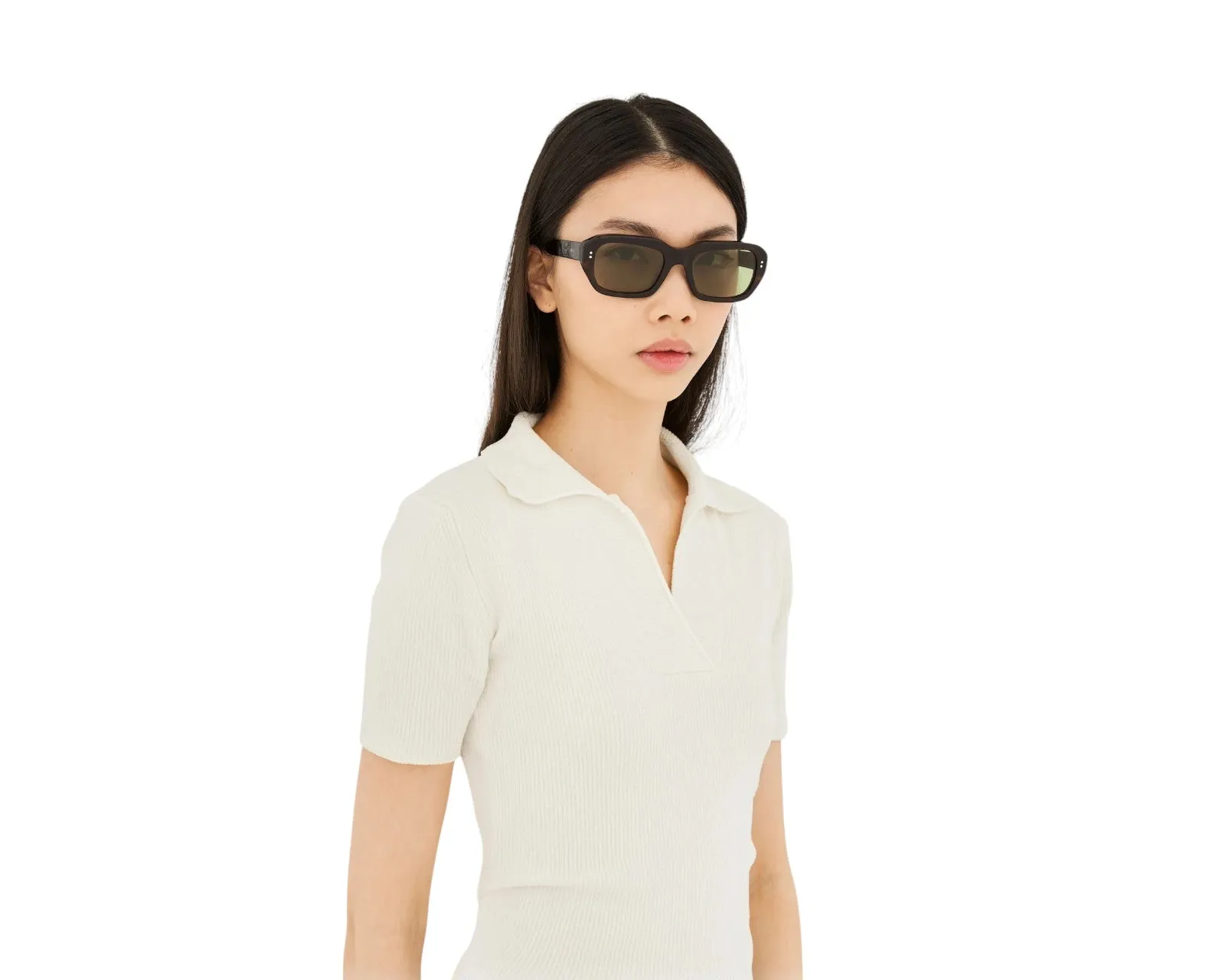Retrosuperfuture RHP MILES 3627 Occhiali da sole Acetato Havana Verde Squadrata Normale - immagine 4