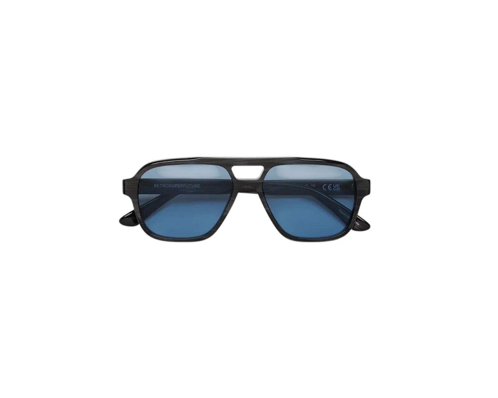 Retrosuperfuture 0JT MANEVAL BLACK CAT Occhiali da sole Acetato Nero Azzurro Squadrata Normale - immagine 2