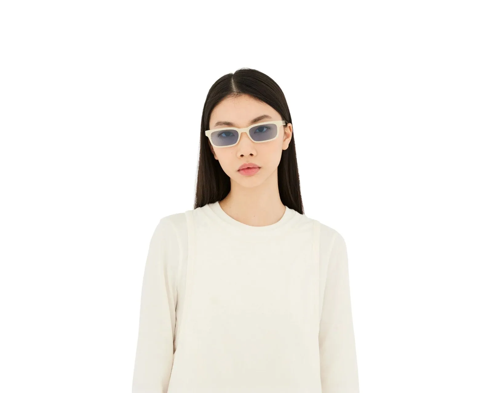 Retrosuperfuture SWV GESTO CREMOSO Occhiali da sole Acetato Crema Azzurro Squadrata Normale - immagine 4