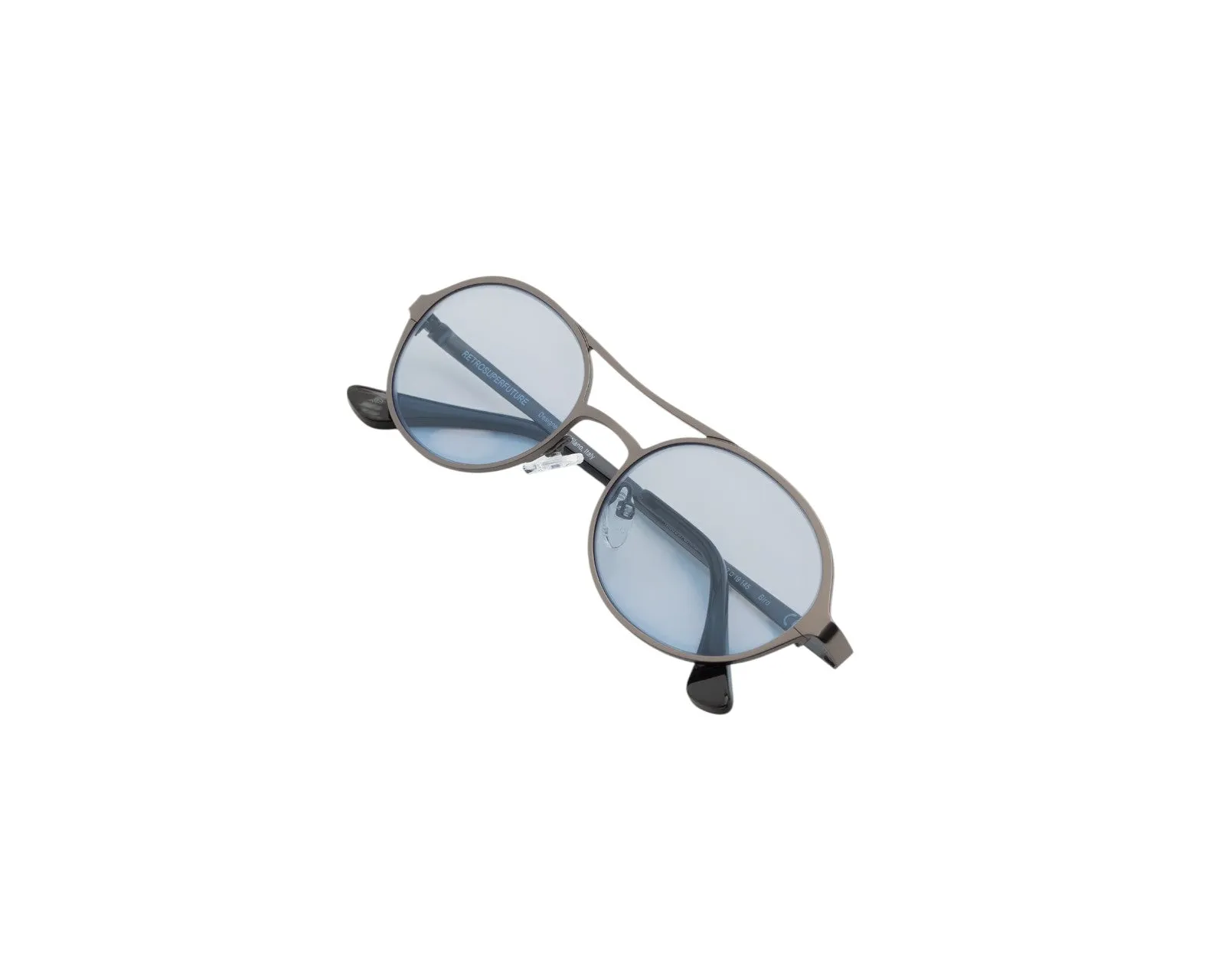 Retrosuperfuture XSP BIRD BLUE-GUN Occhiali da sole outlet Metallo Blu Azzurro Rotonda Normale - immagine 3