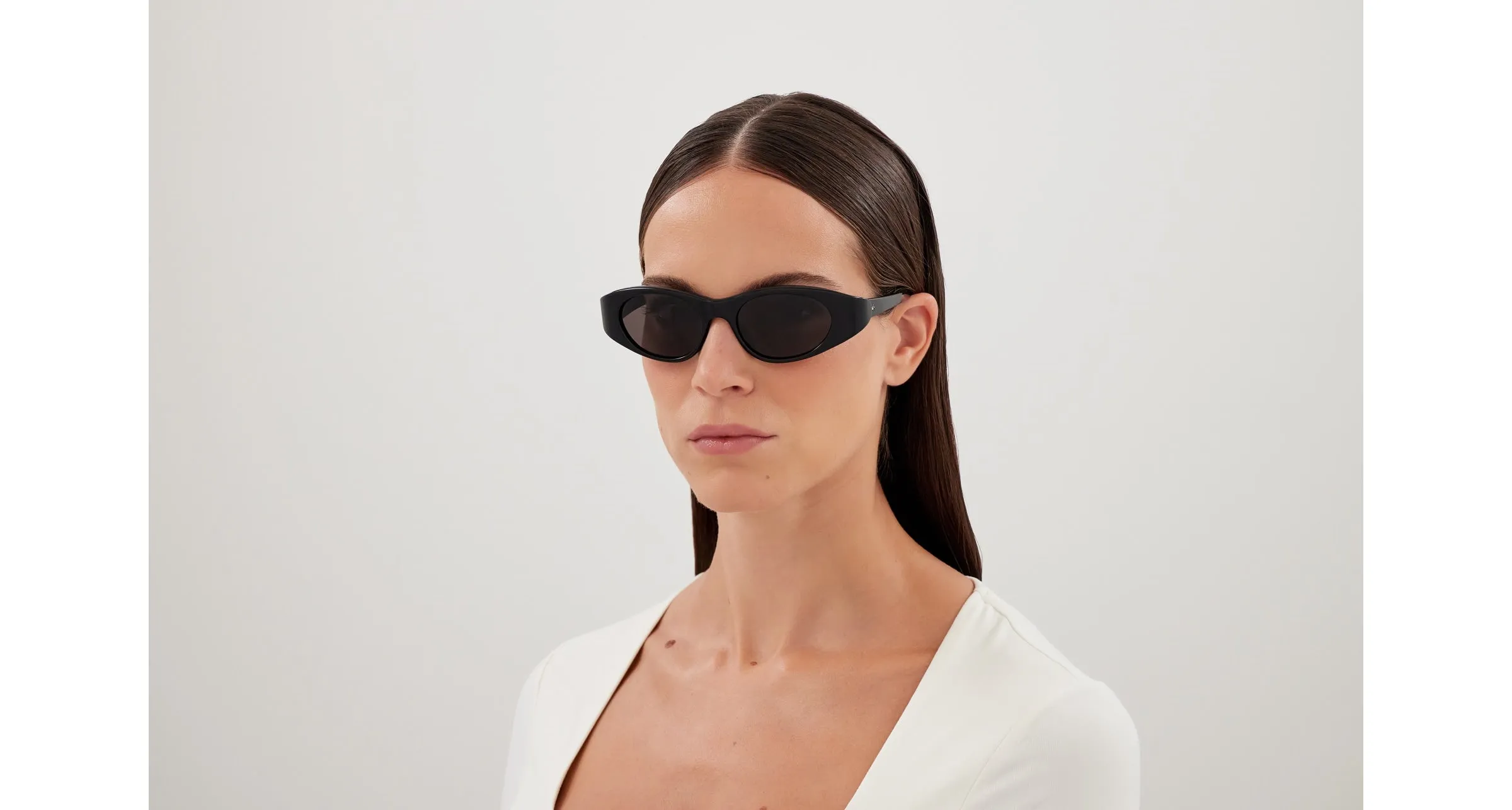 Chloé CH0279S 001 Occhiali da sole Acetato Nero Grigio Cat Eye - immagine 4