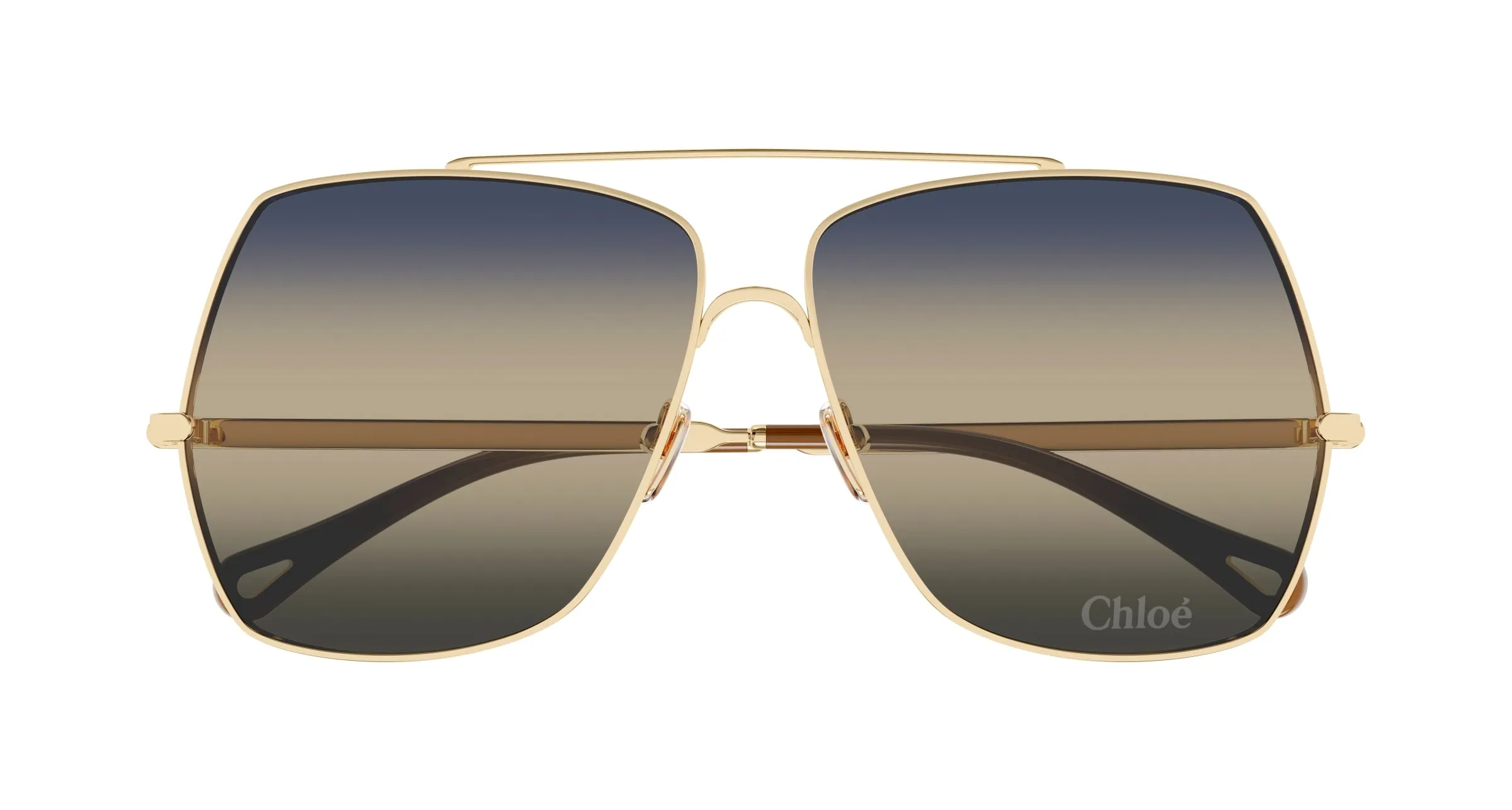 Chloé CH0278S 006 Occhiali da sole Metallo Oro Blu Squadrata - immagine 2