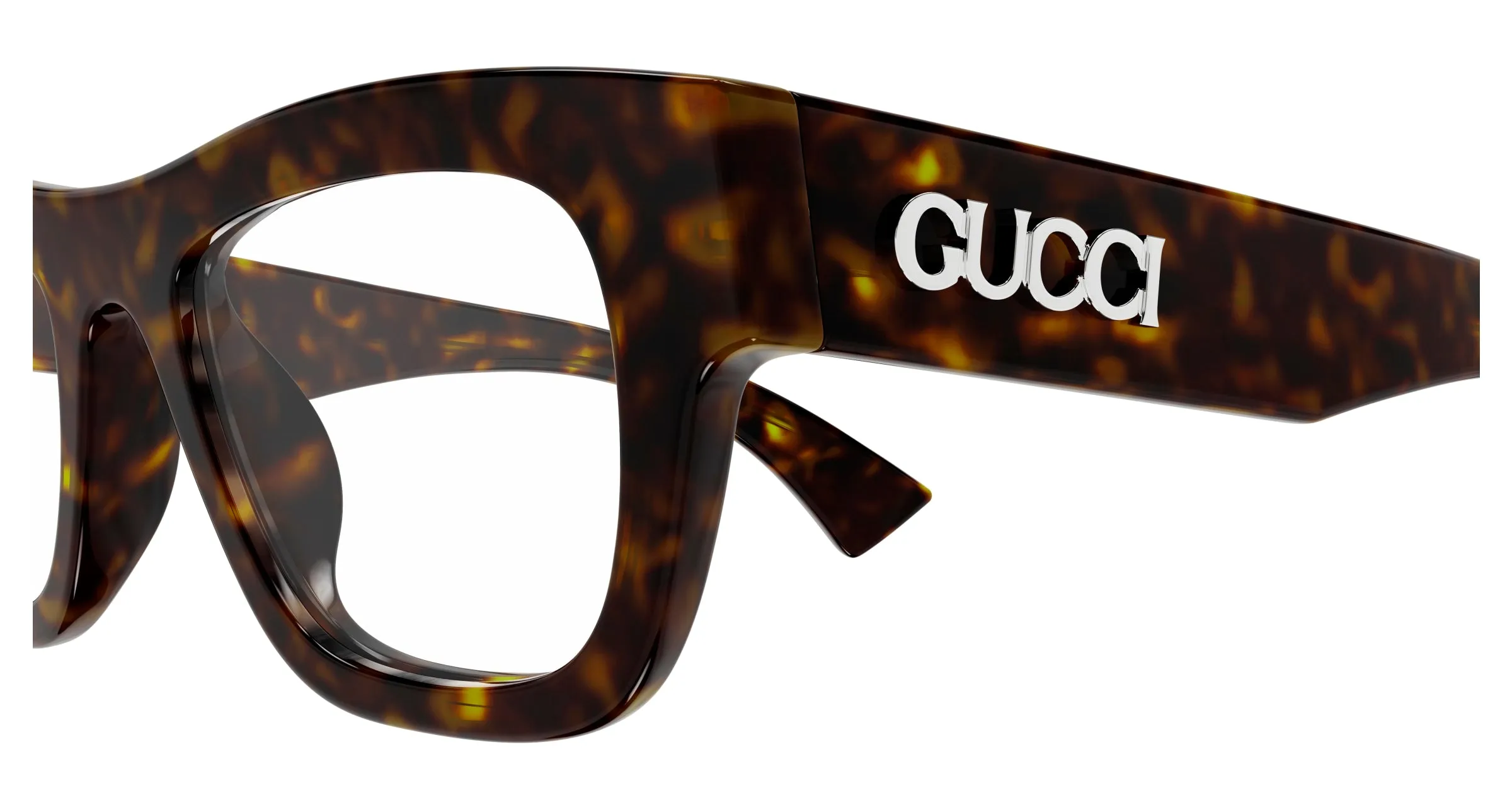 Gucci GG1840O 006 Montature da vista Acetato Havana Trasparente Squadrata - immagine 3