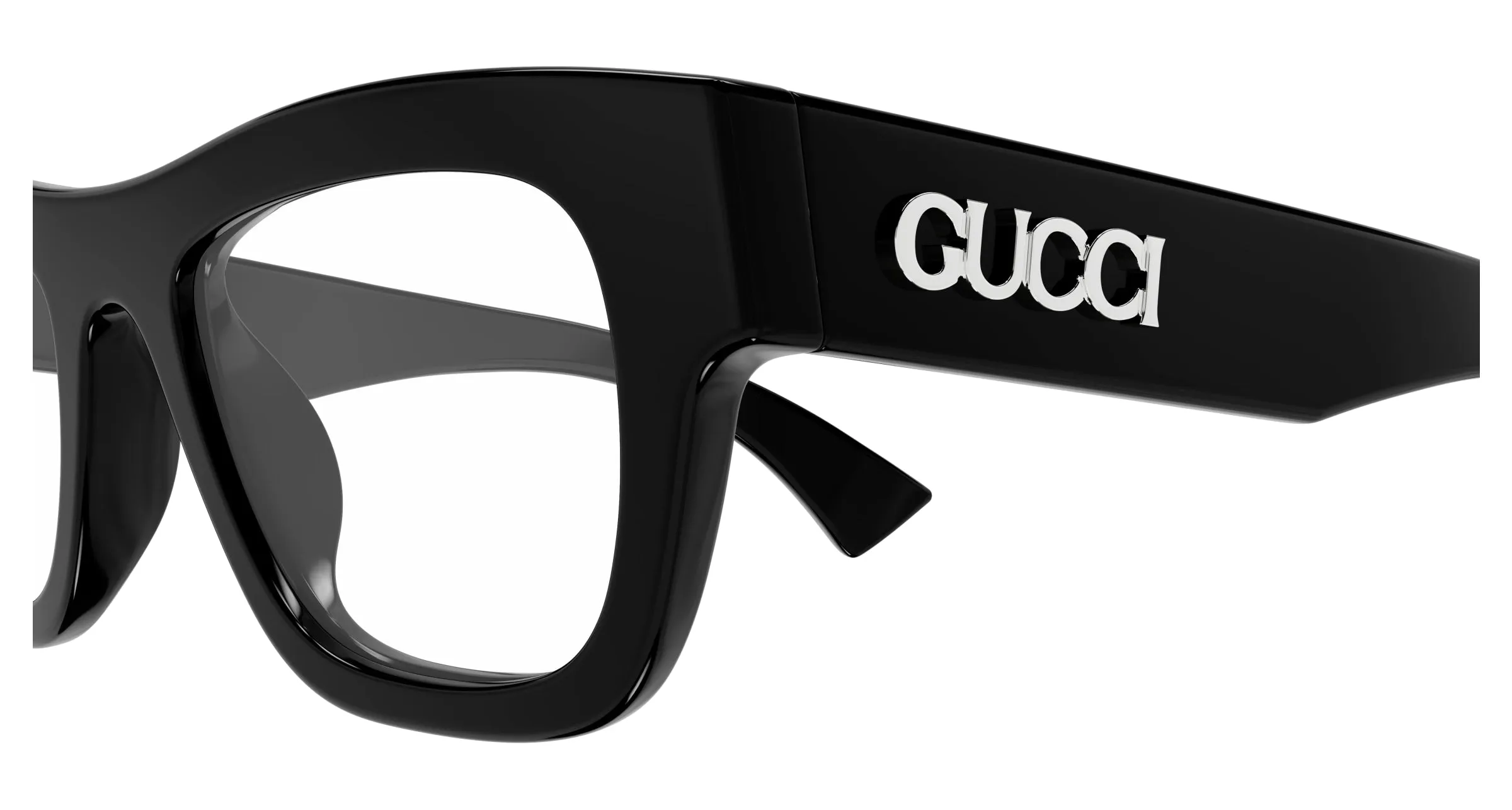 Gucci GG1840O 005 Montature da vista Acetato Nero Trasparente Squadrata - immagine 3