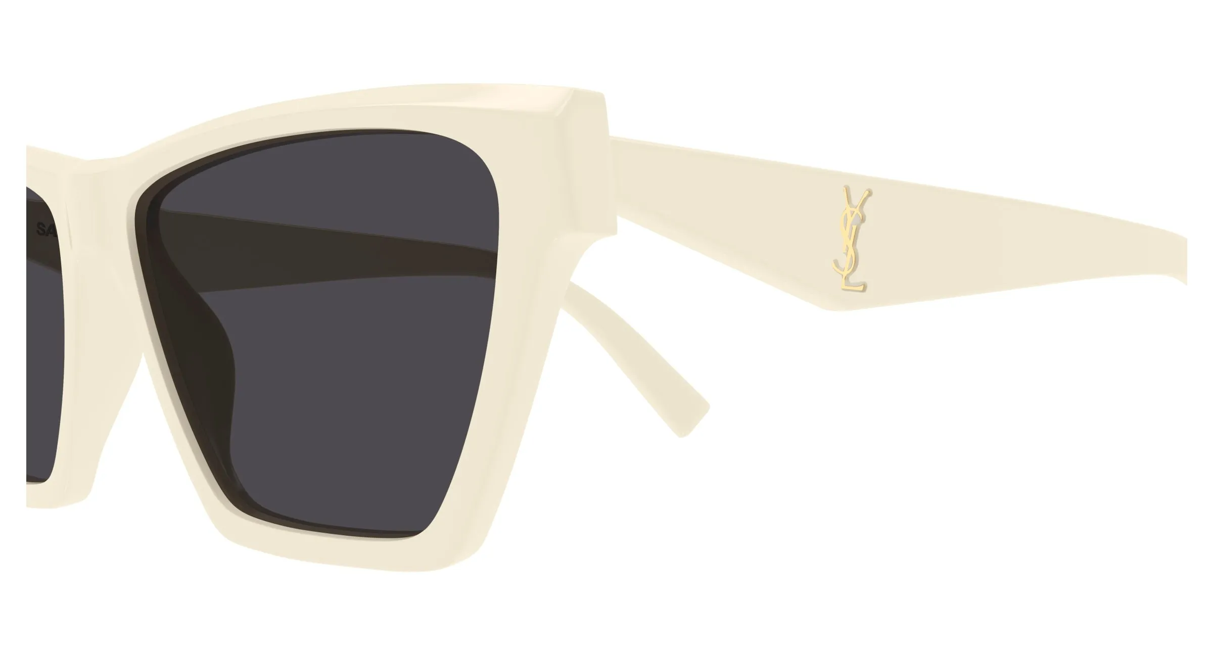 SAINT LAURENT SL M103 007 Occhiali da sole Acetato Avorio Nero Cat Eye - immagine 3