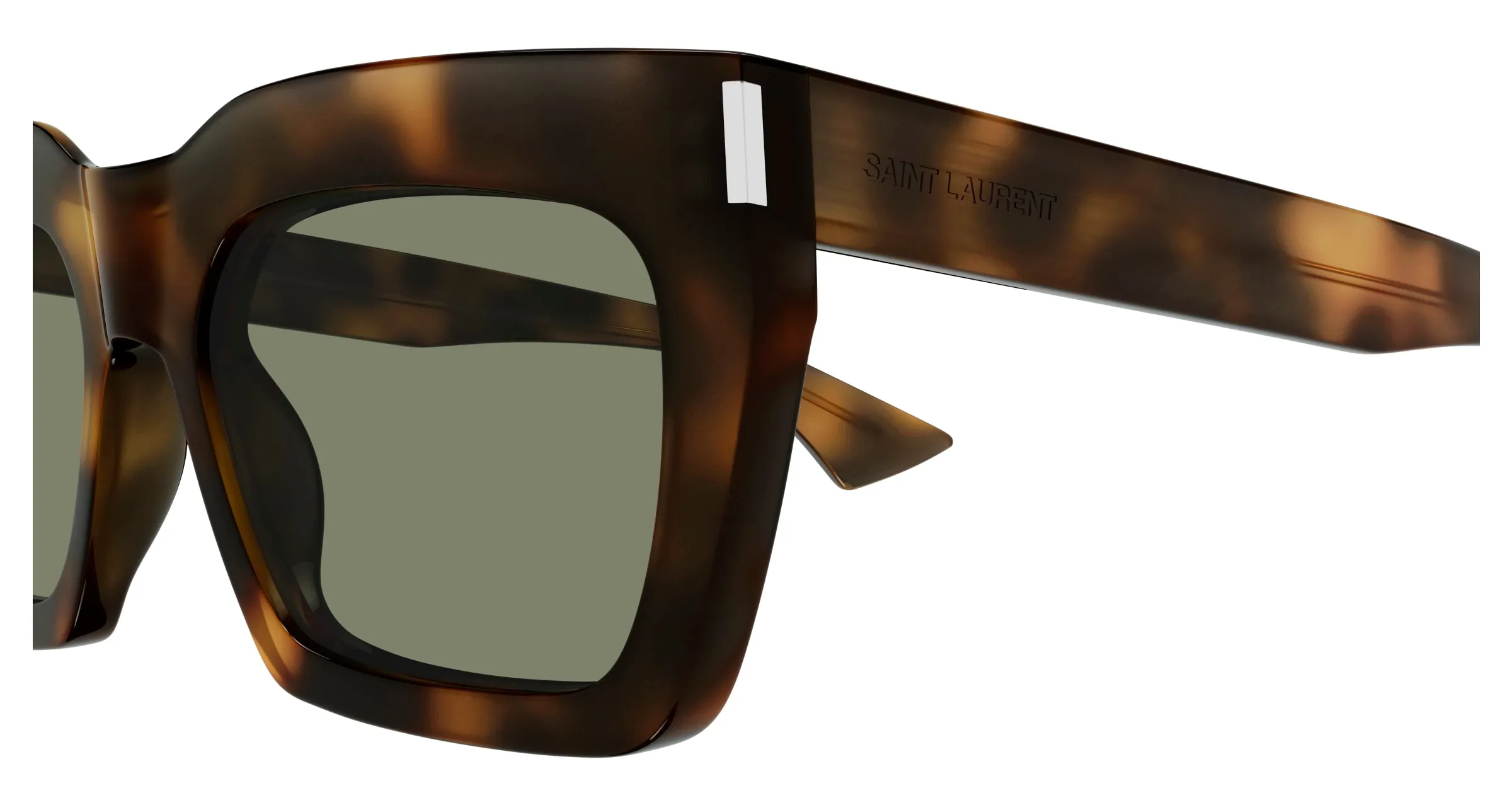SAINT LAURENT SL 810 003 Occhiali da sole Acetato Havana Verde Squadrata - immagine 3