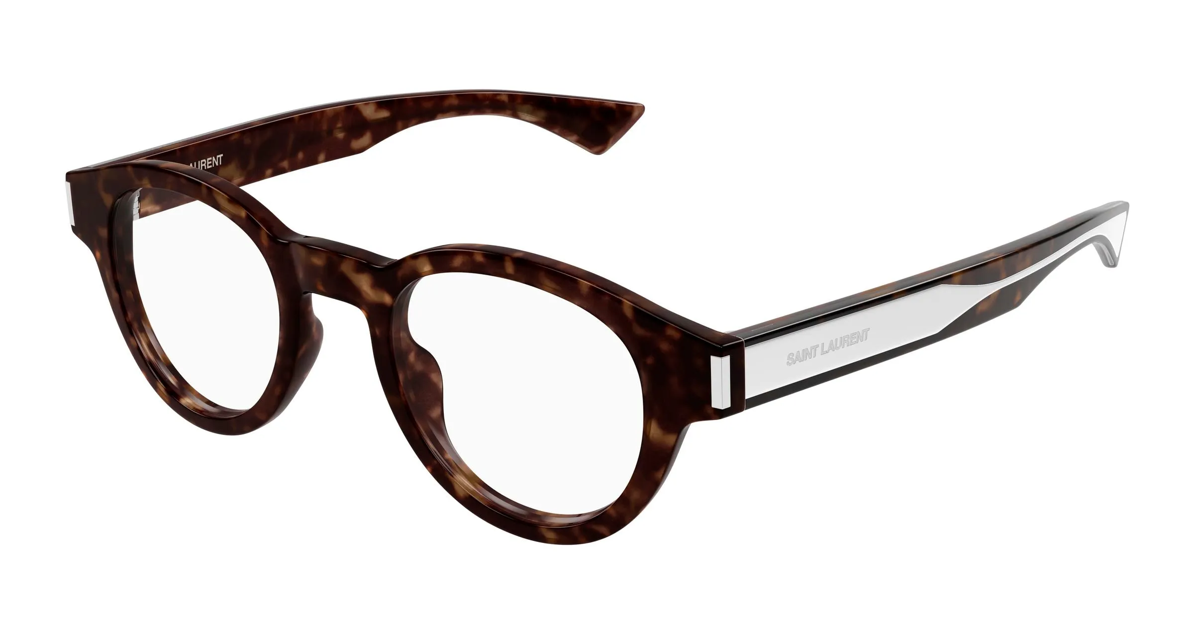 SAINT LAURENT SL 792 002 Montature da vista Acetato Havana Trasparente Rotonda - immagine 1