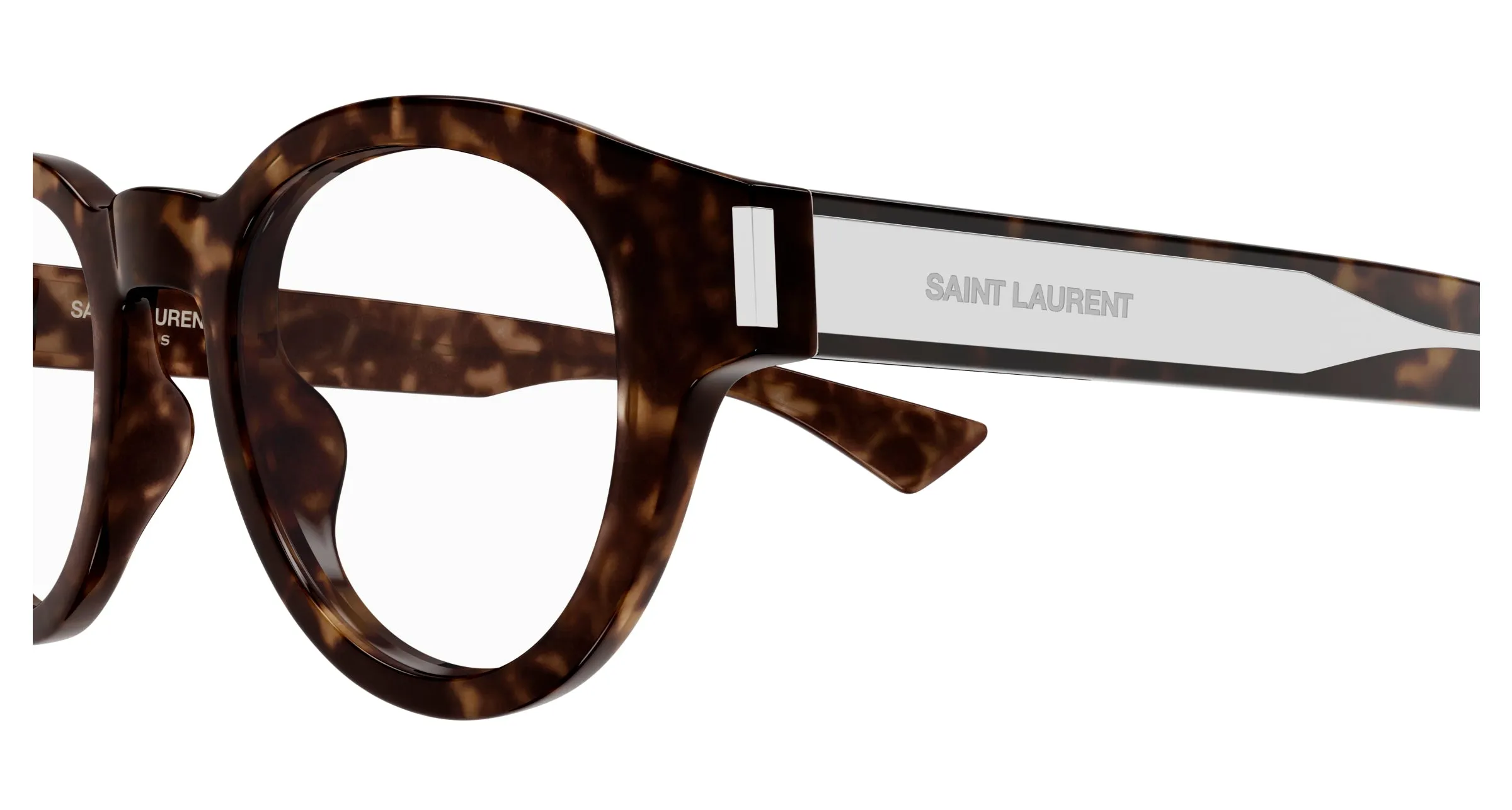 SAINT LAURENT SL 792 002 Montature da vista Acetato Havana Trasparente Rotonda - immagine 3