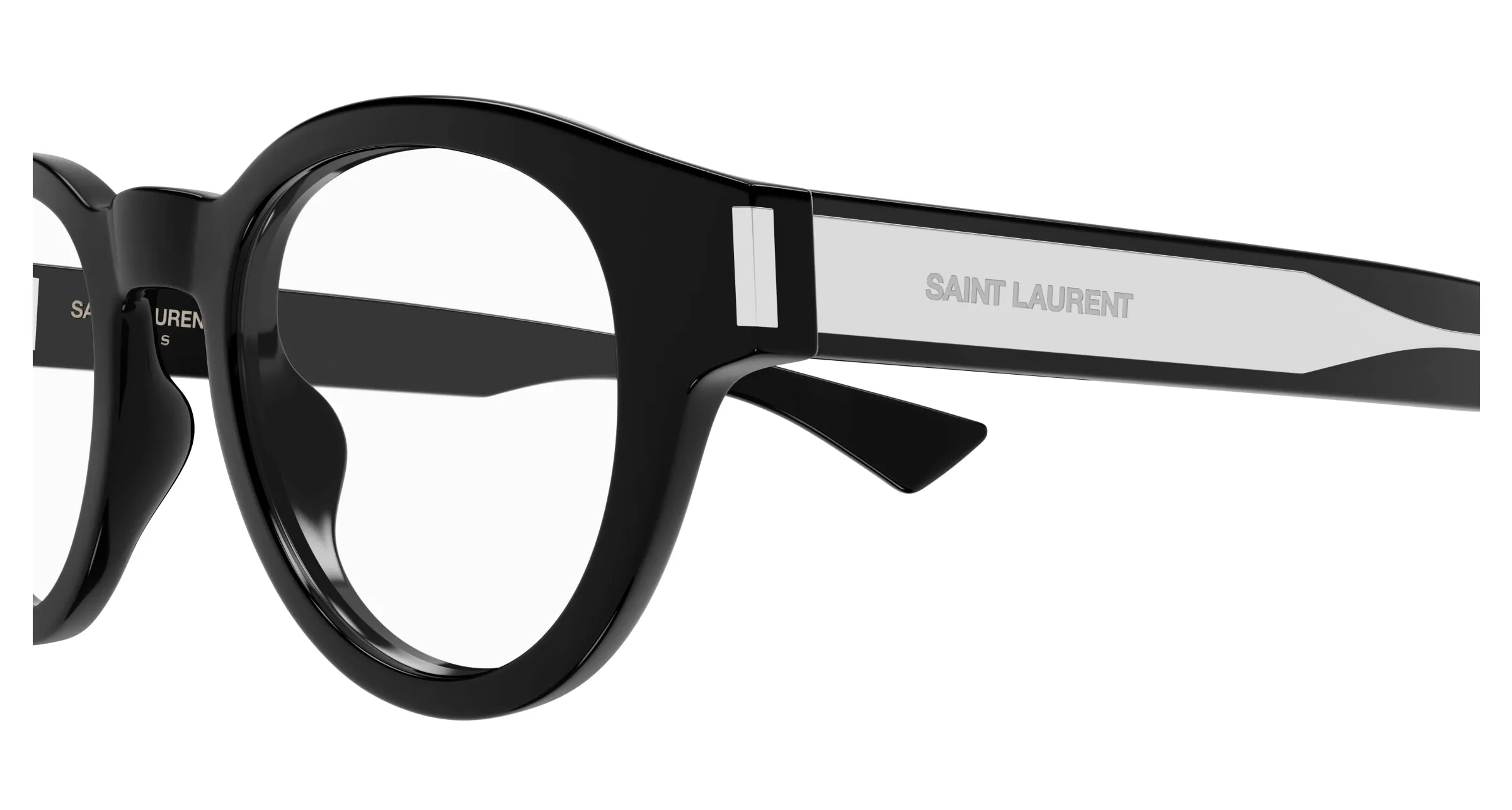 SAINT LAURENT SL 792 001 Montature da vista Acetato Nero Trasparente Rotonda - immagine 3