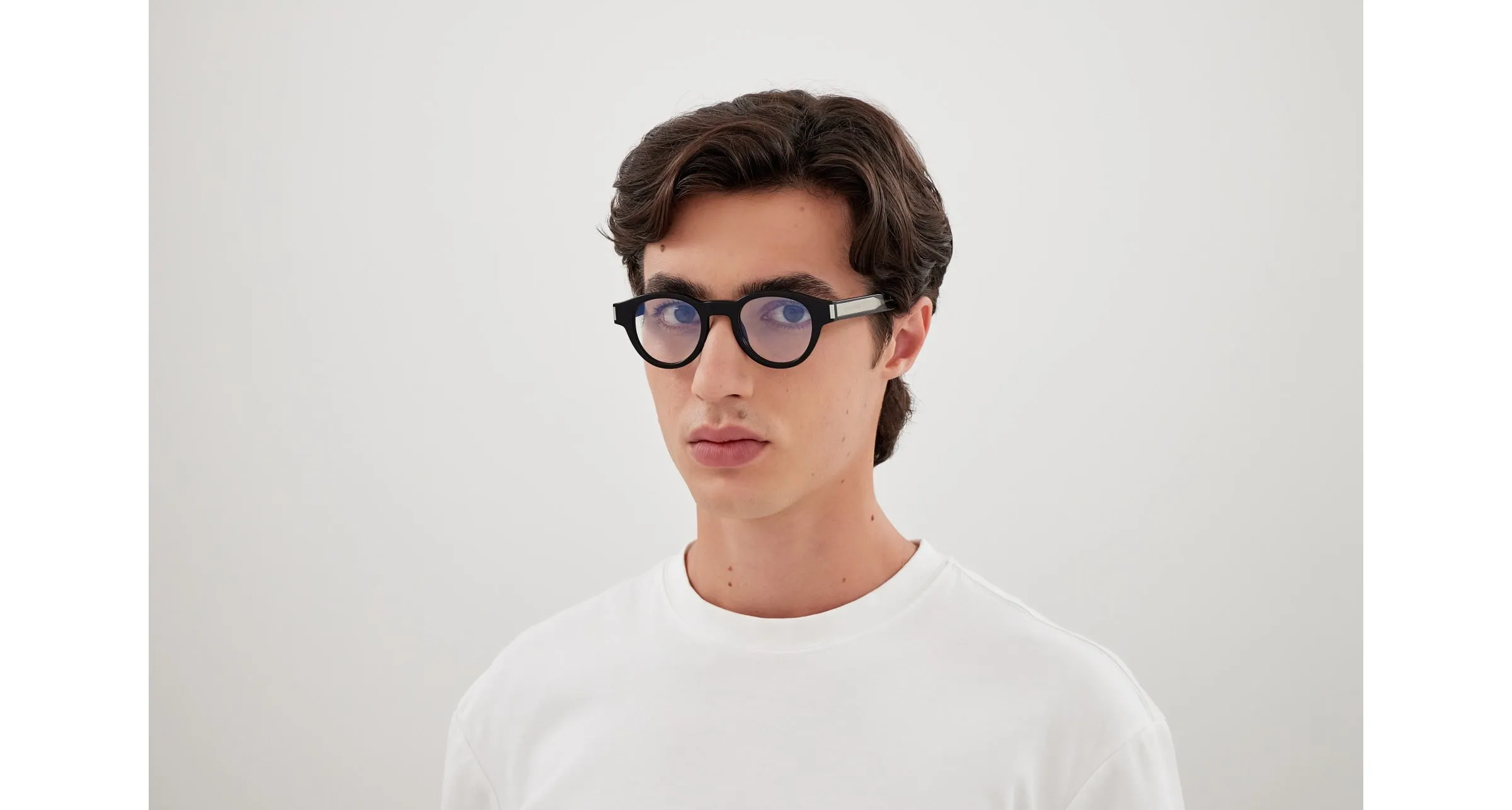 SAINT LAURENT SL 792 001 Montature da vista Acetato Nero Trasparente Rotonda - immagine 4