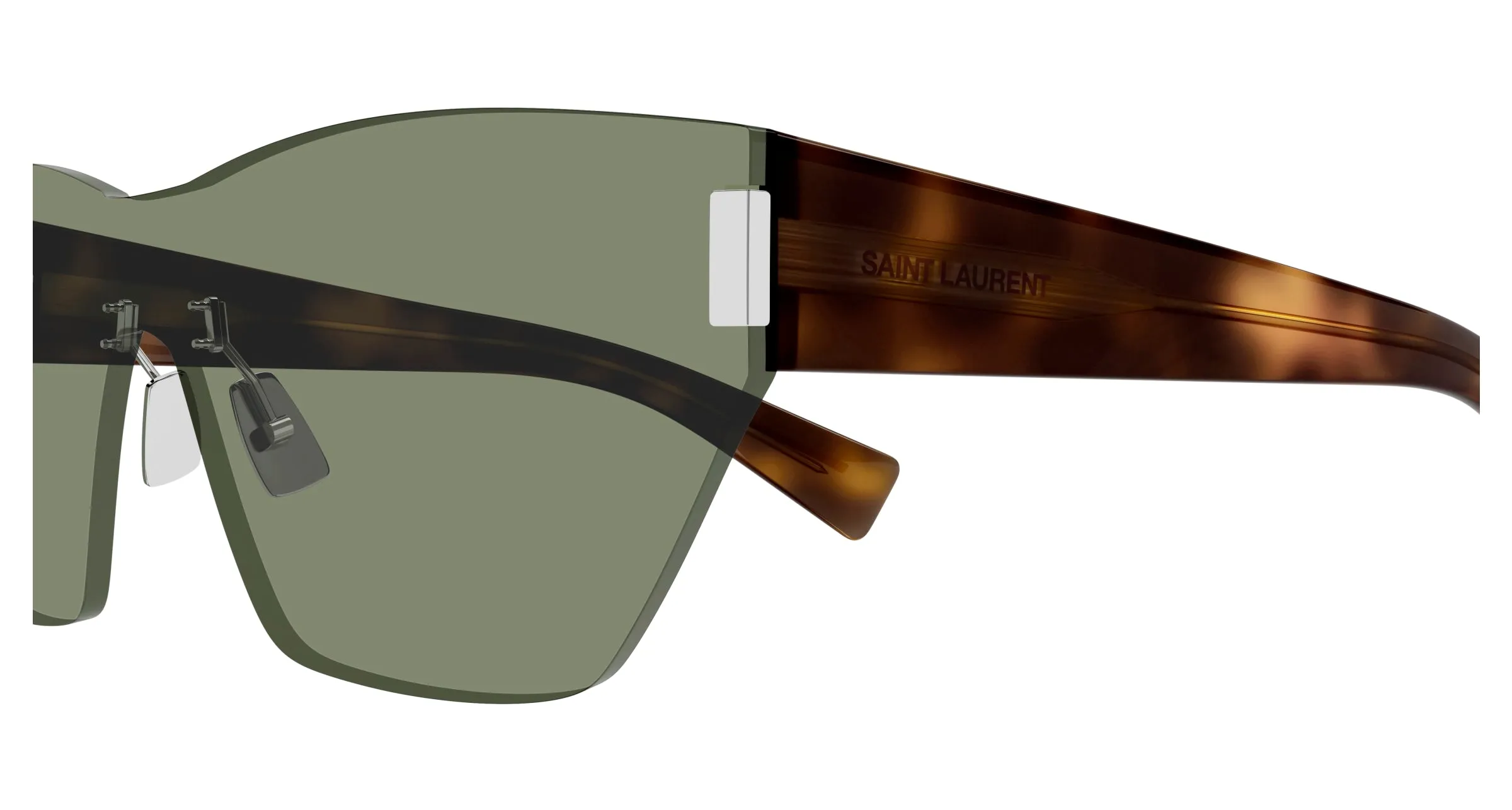 SAINT LAURENT SL 755 002 Occhiali da sole Nylon Verde Verde Cat Eye - immagine 3