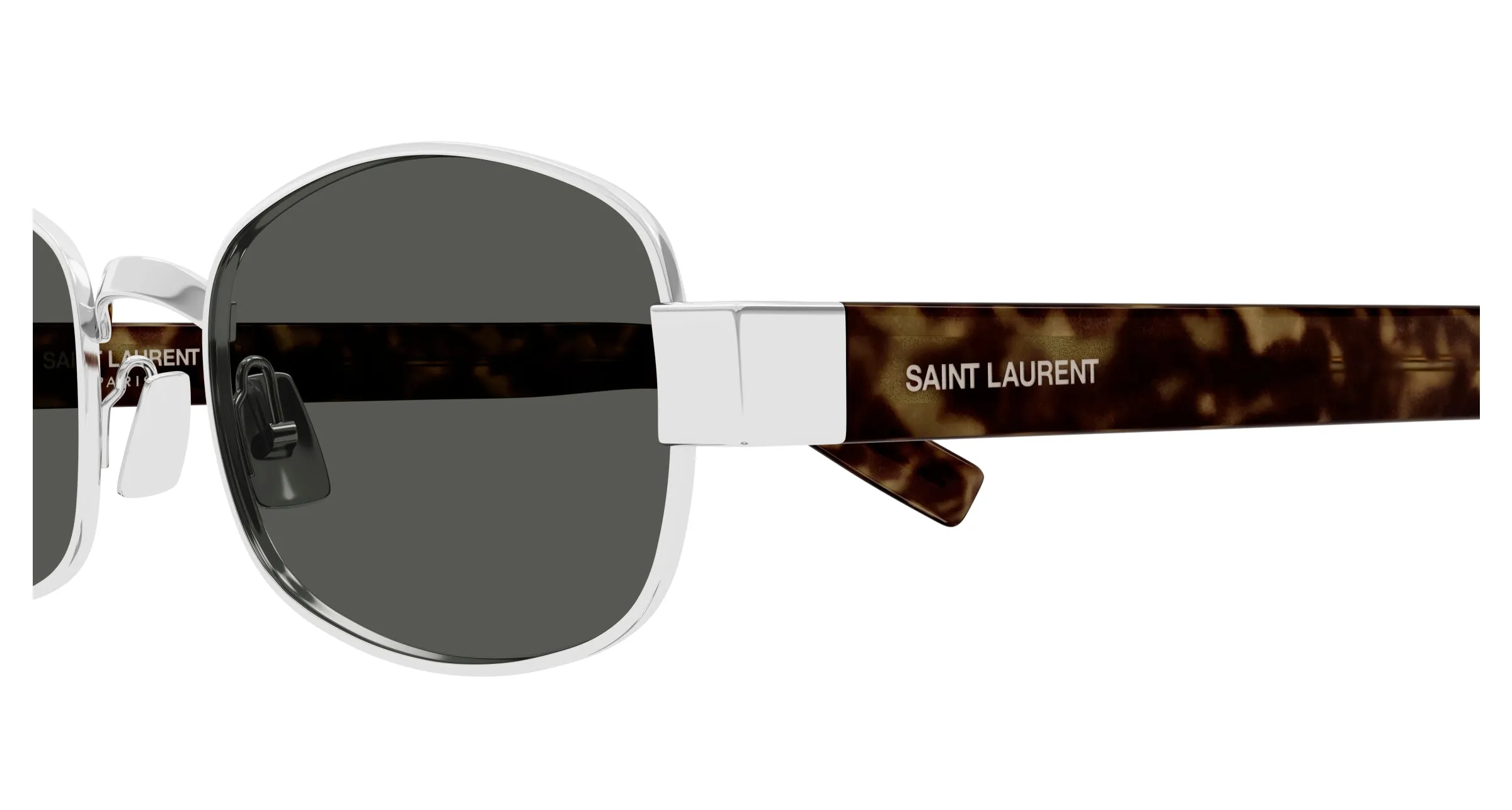 SAINT LAURENT SL 706 002 Occhiali da sole Metallo Argento Grigio Rotonda - immagine 3