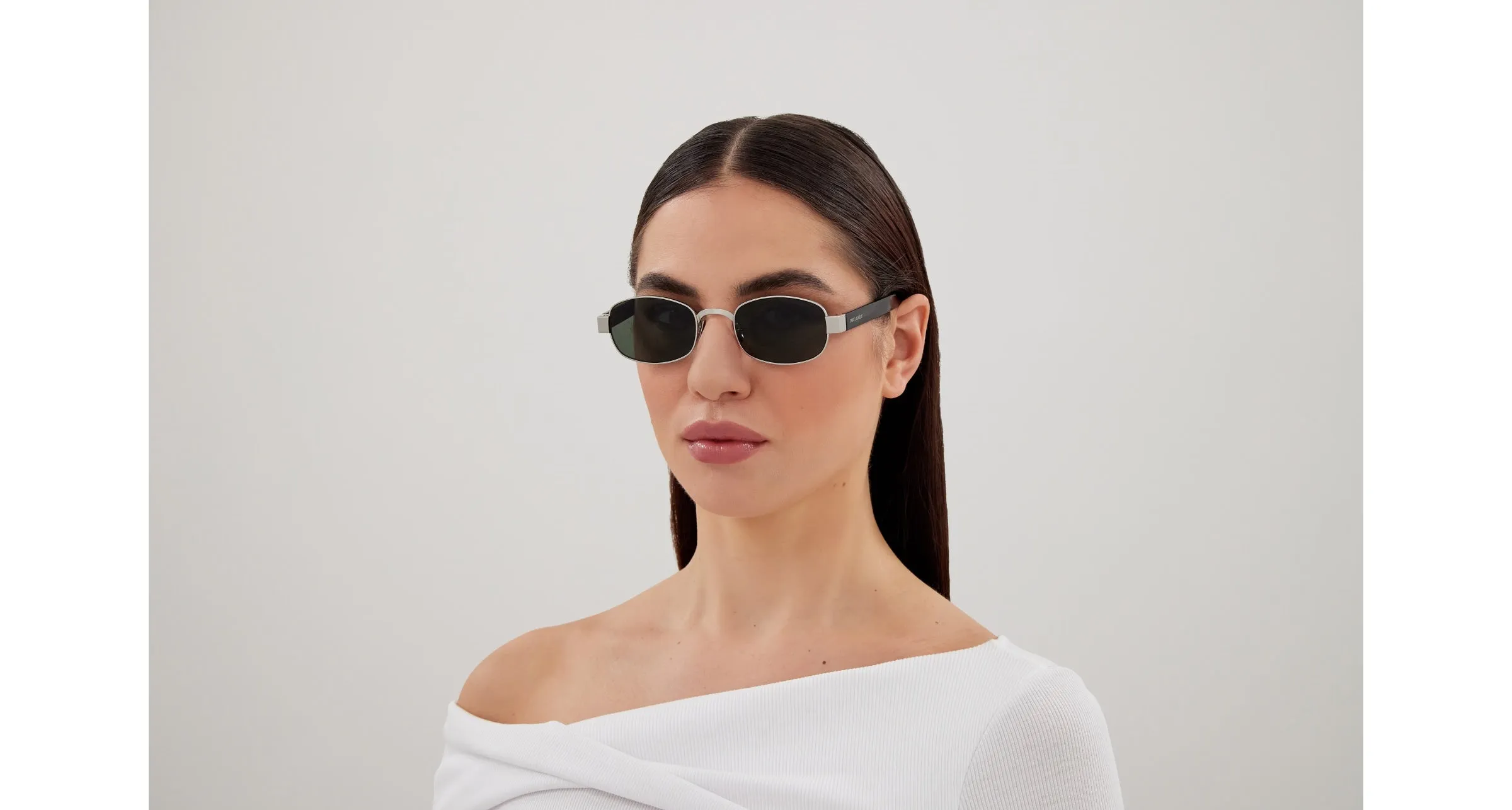 SAINT LAURENT SL 706 002 Occhiali da sole Metallo Argento Grigio Rotonda - immagine 4