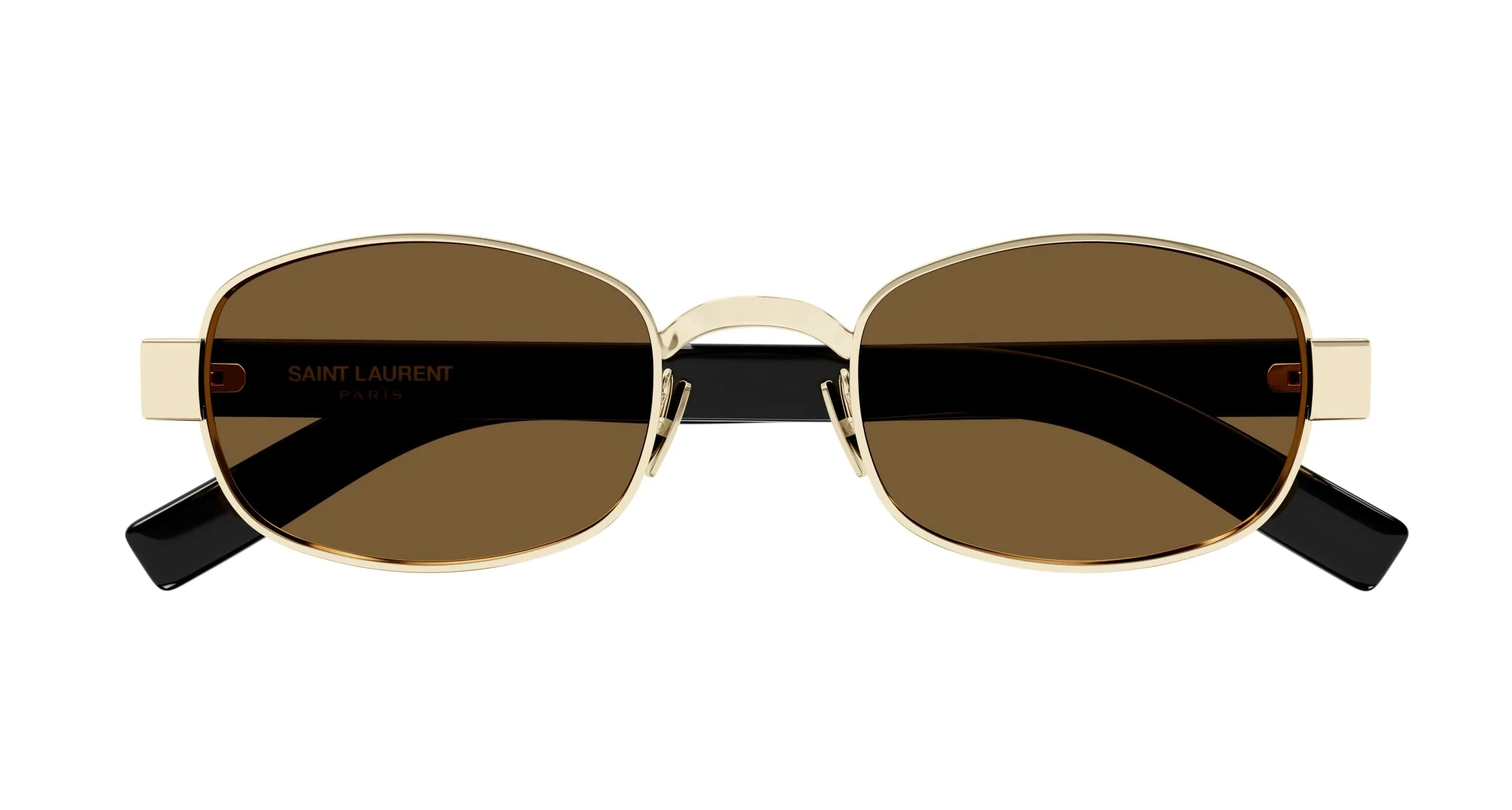 SAINT LAURENT SL 706 001 Occhiali da sole Metallo Oro Marrone Rotonda - immagine 2