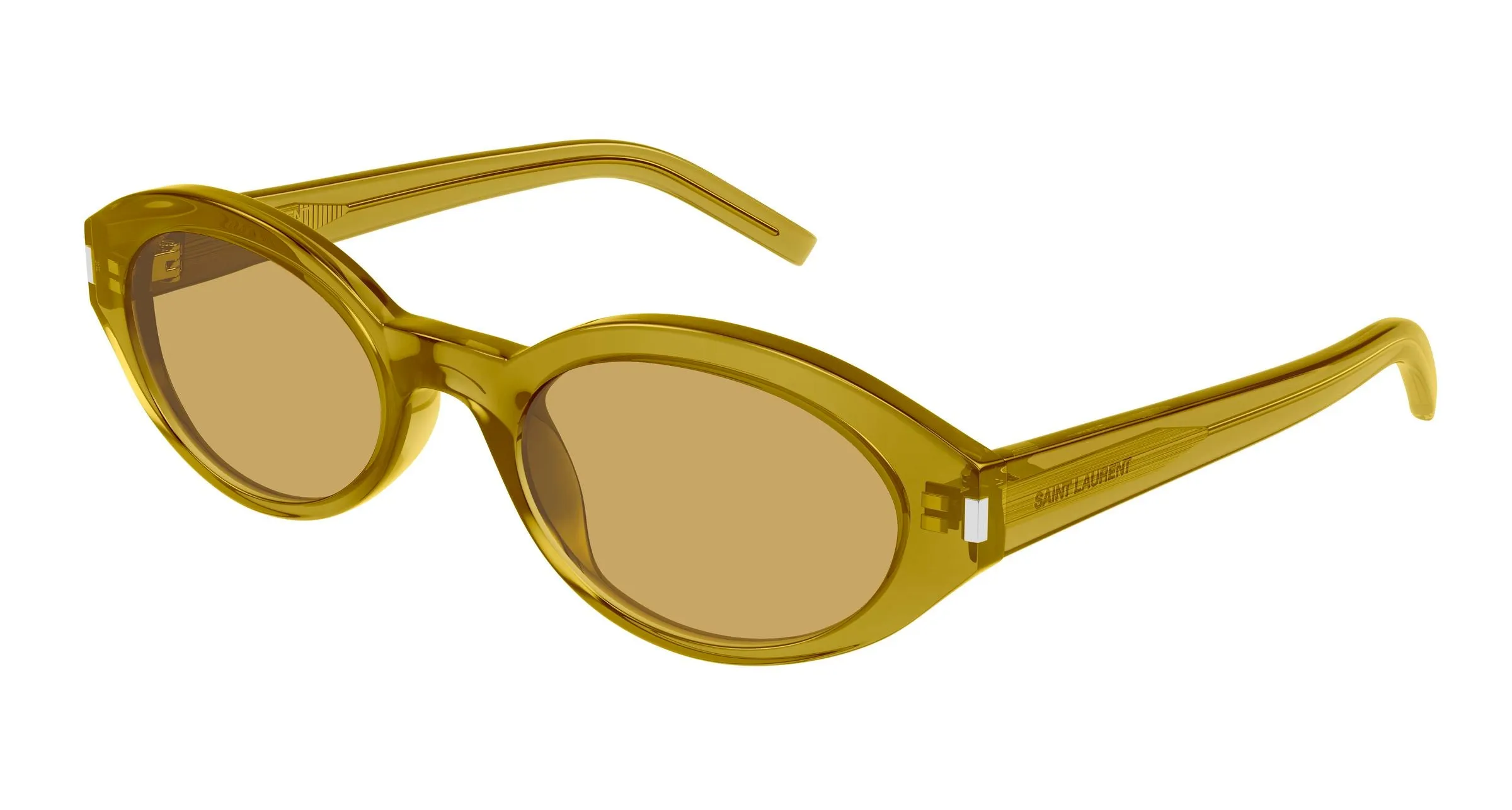 SAINT LAURENT SL 567 004 Occhiali da sole Acetato Verde Marrone Rotonda - immagine 1