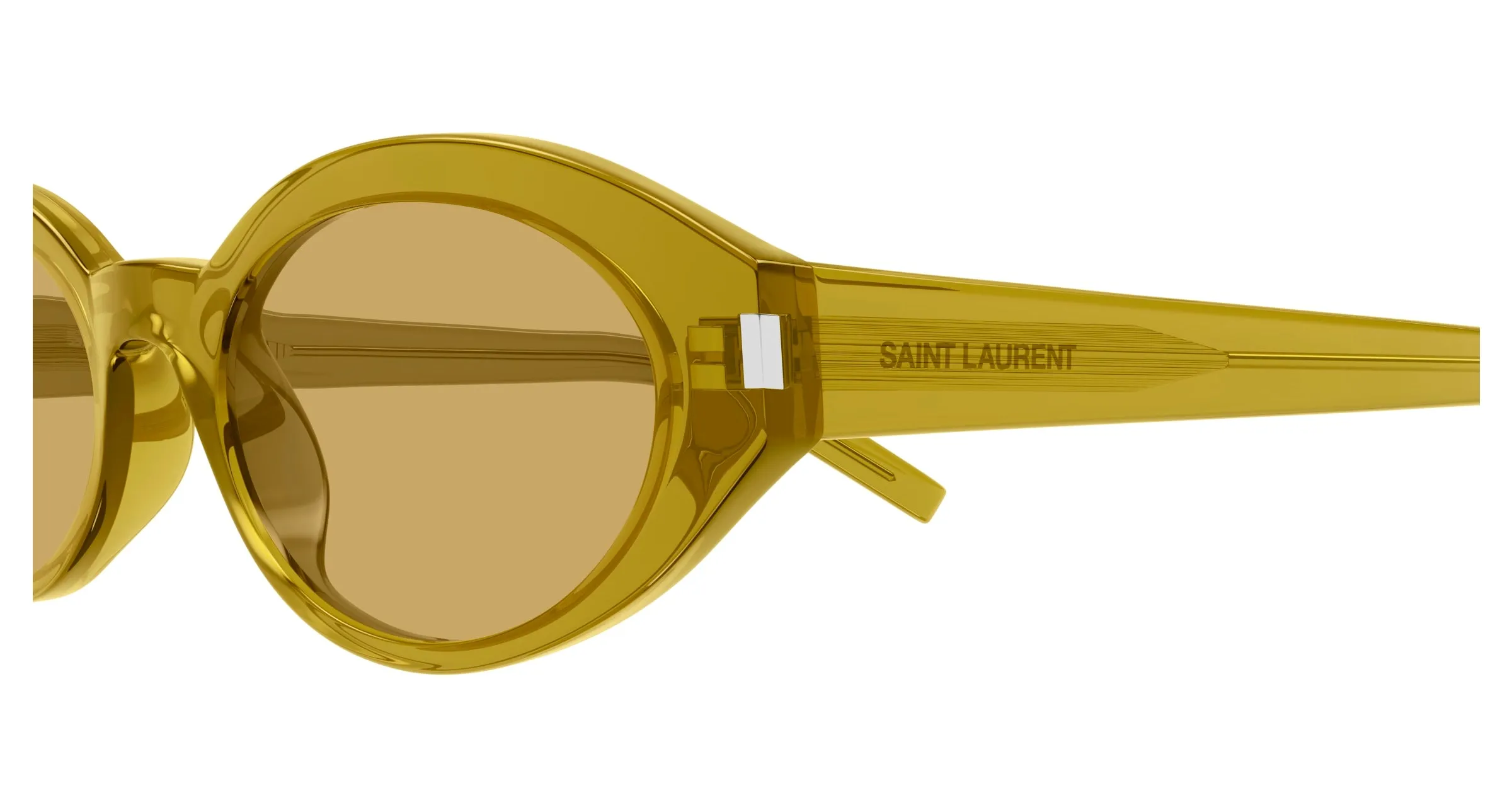 SAINT LAURENT SL 567 004 Occhiali da sole Acetato Verde Marrone Rotonda - immagine 3