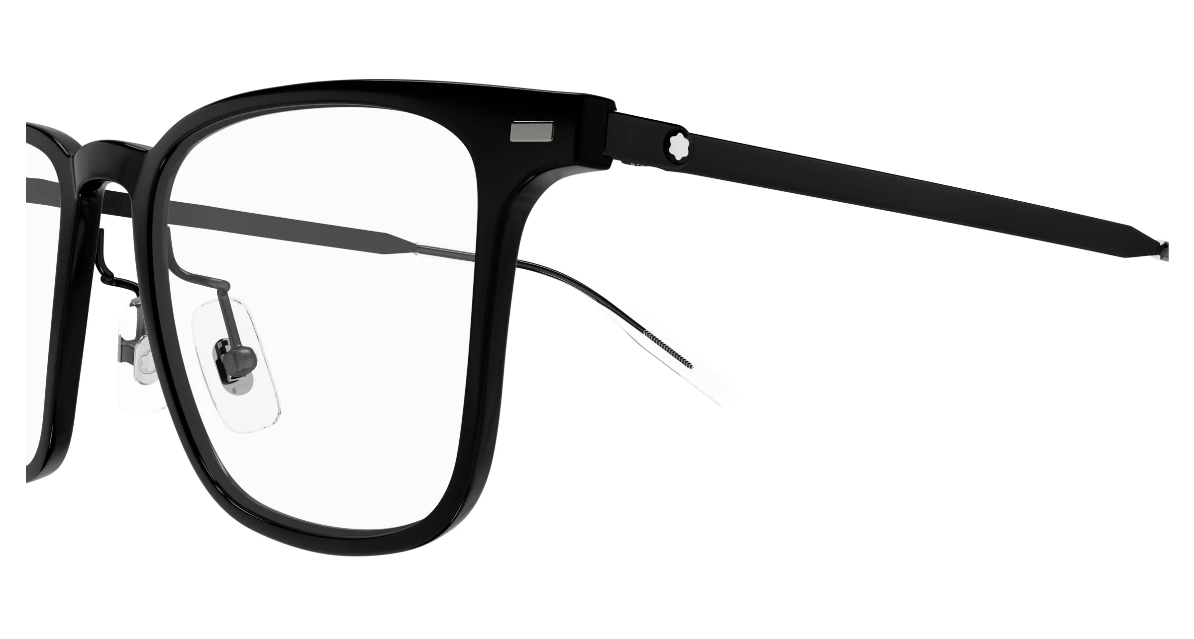 Montblanc MB0395ON 002 Montature da vista Iniettato Nero Trasparente Squadrata - immagine 3