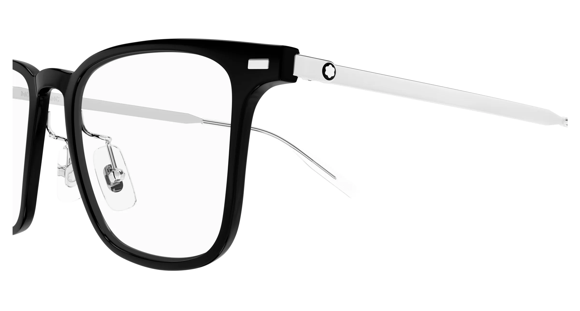 Montblanc MB0395ON 001 Montature da vista Iniettato Nero Trasparente Squadrata - immagine 3