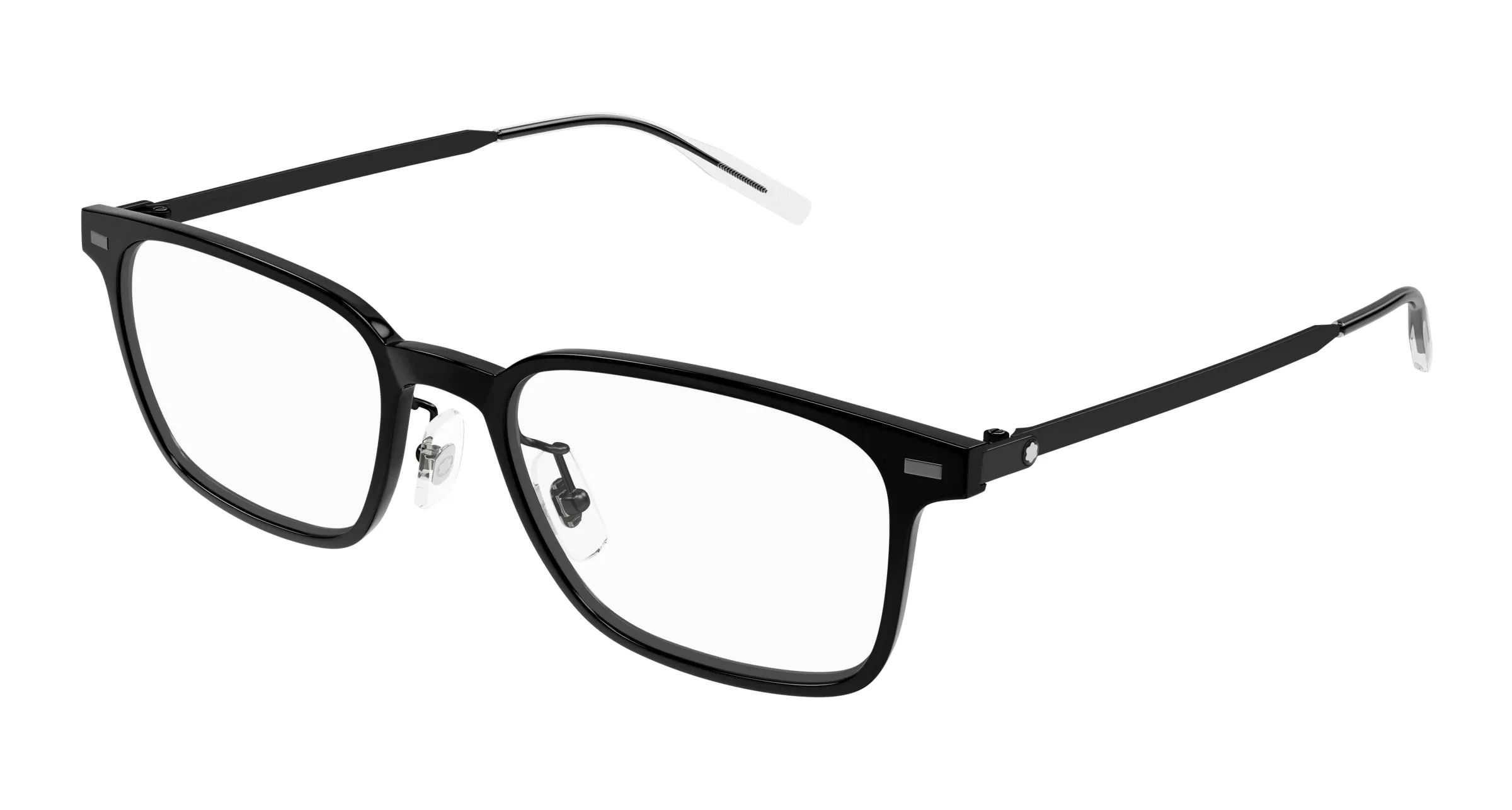 Montblanc MB0394ON 006 Montature da vista Iniettato Nero Trasparente Squadrata - immagine 1