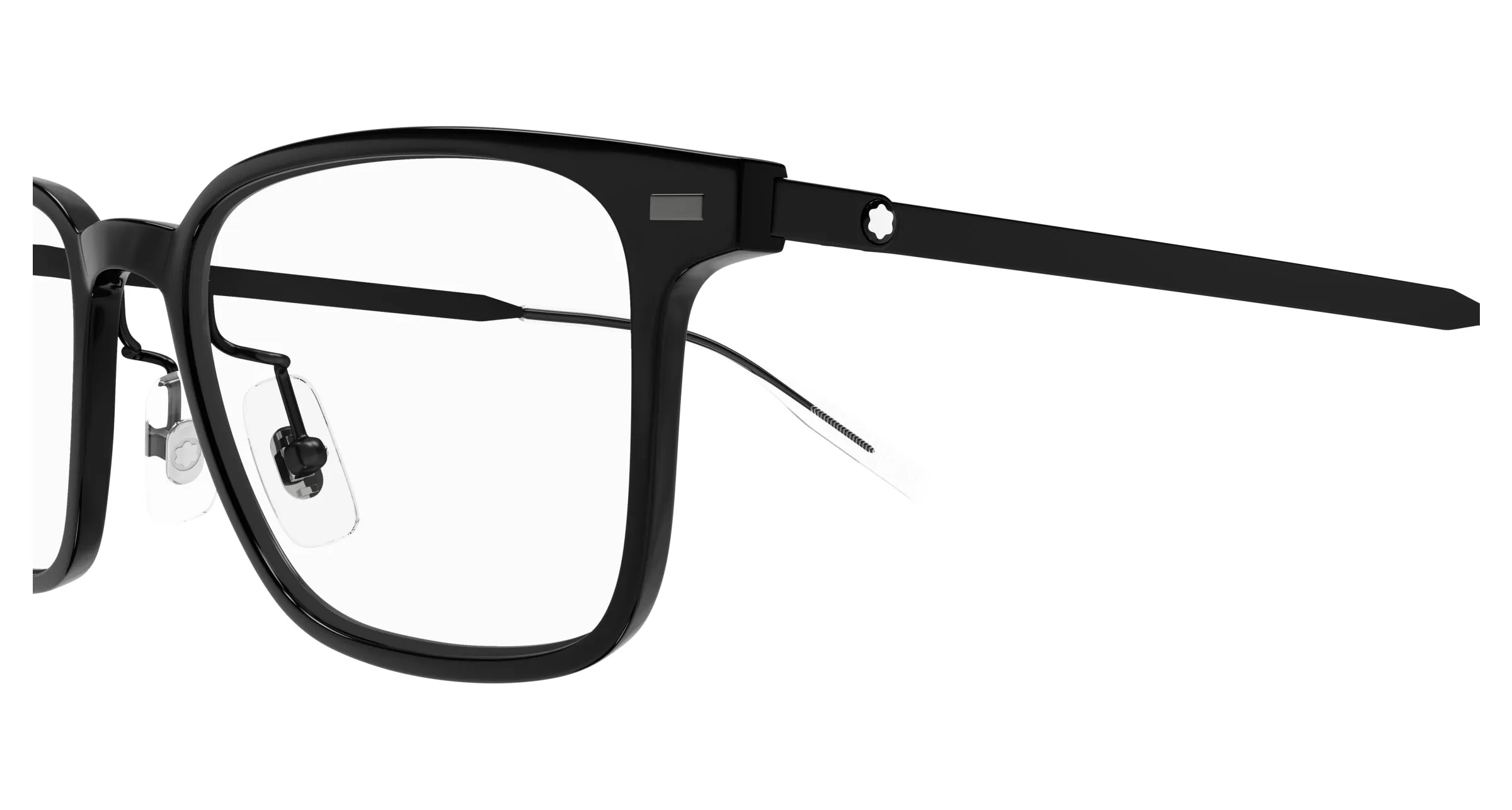 Montblanc MB0394ON 006 Montature da vista Iniettato Nero Trasparente Squadrata - immagine 3