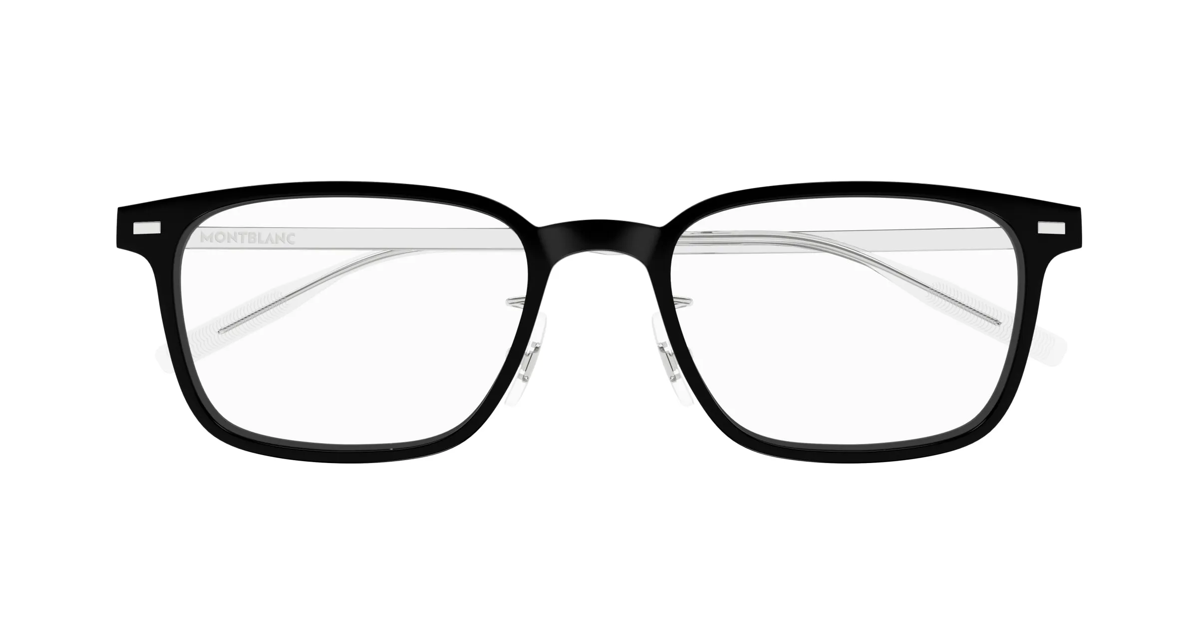 Montblanc MB0394ON 001 Montature da vista Iniettato Nero Trasparente Squadrata - immagine 2
