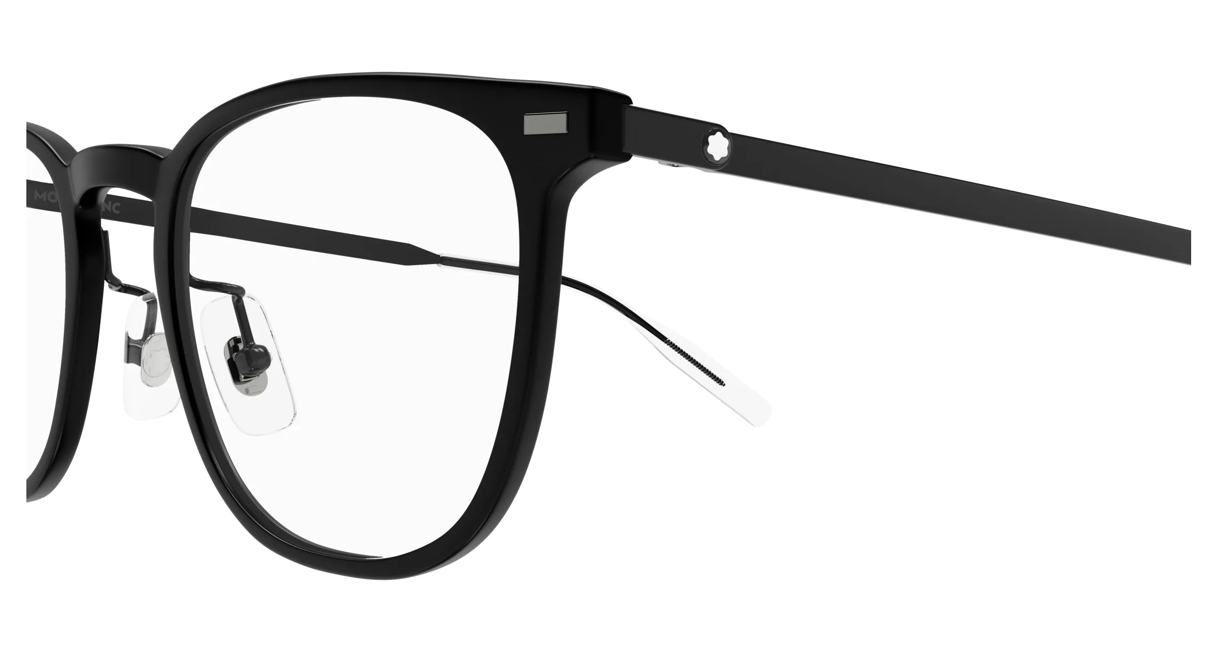 Montblanc MB0393ON 002 Montature da vista Iniettato Nero Trasparente Squadrata - immagine 3