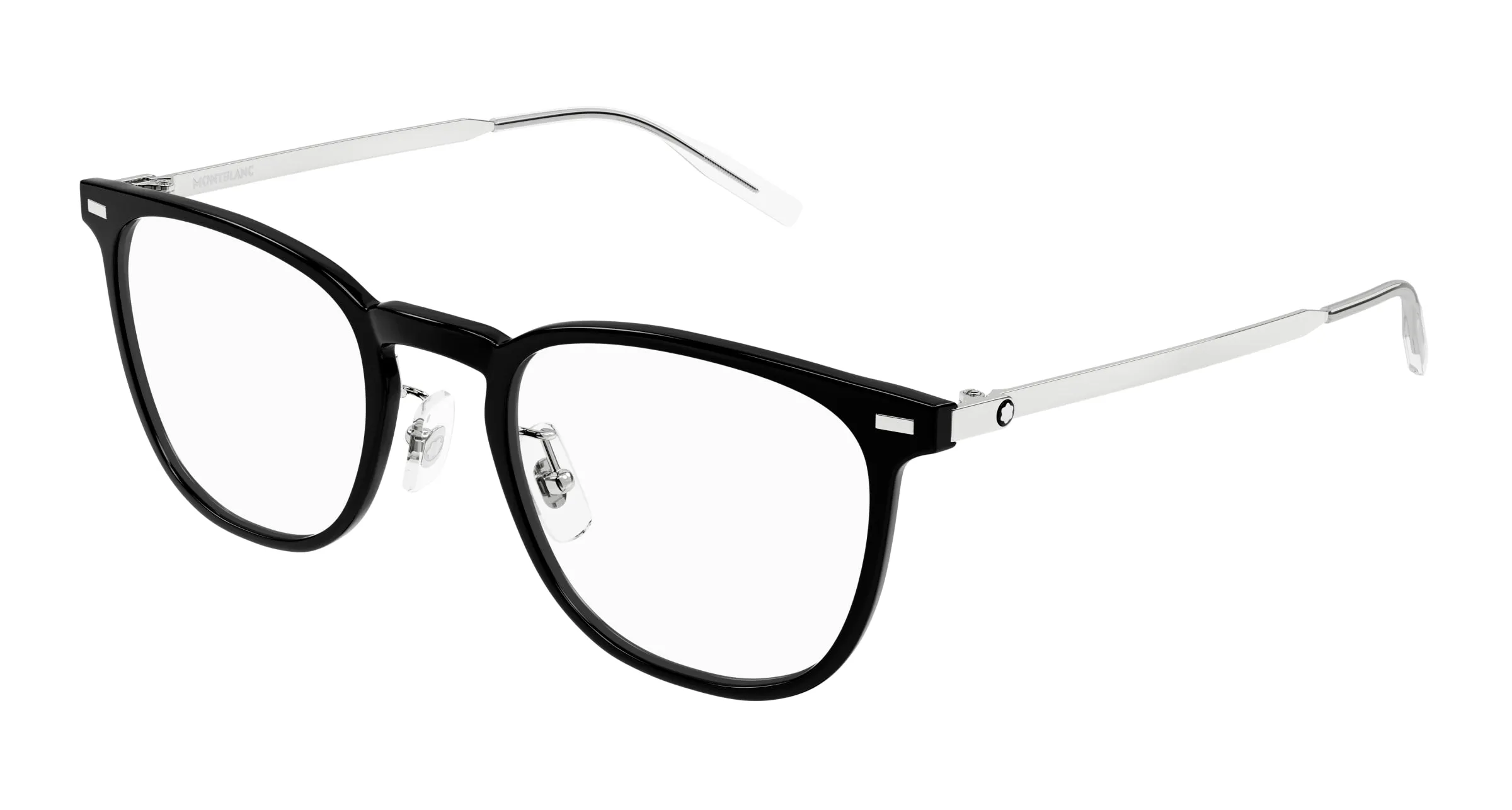 Montblanc MB0393ON 001 Montature da vista Iniettato Nero Trasparente Squadrata - immagine 1