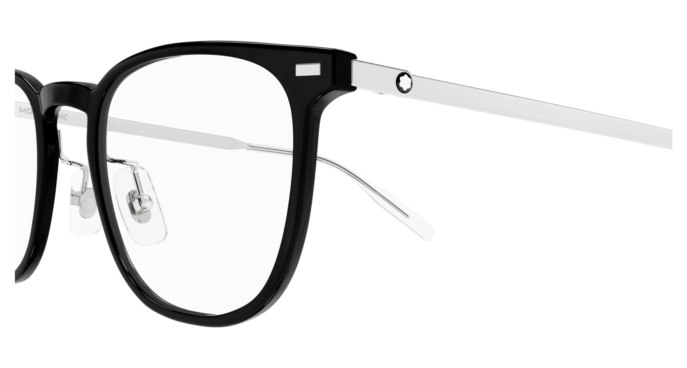 Montblanc MB0393ON 001 Montature da vista Iniettato Nero Trasparente Squadrata - immagine 3