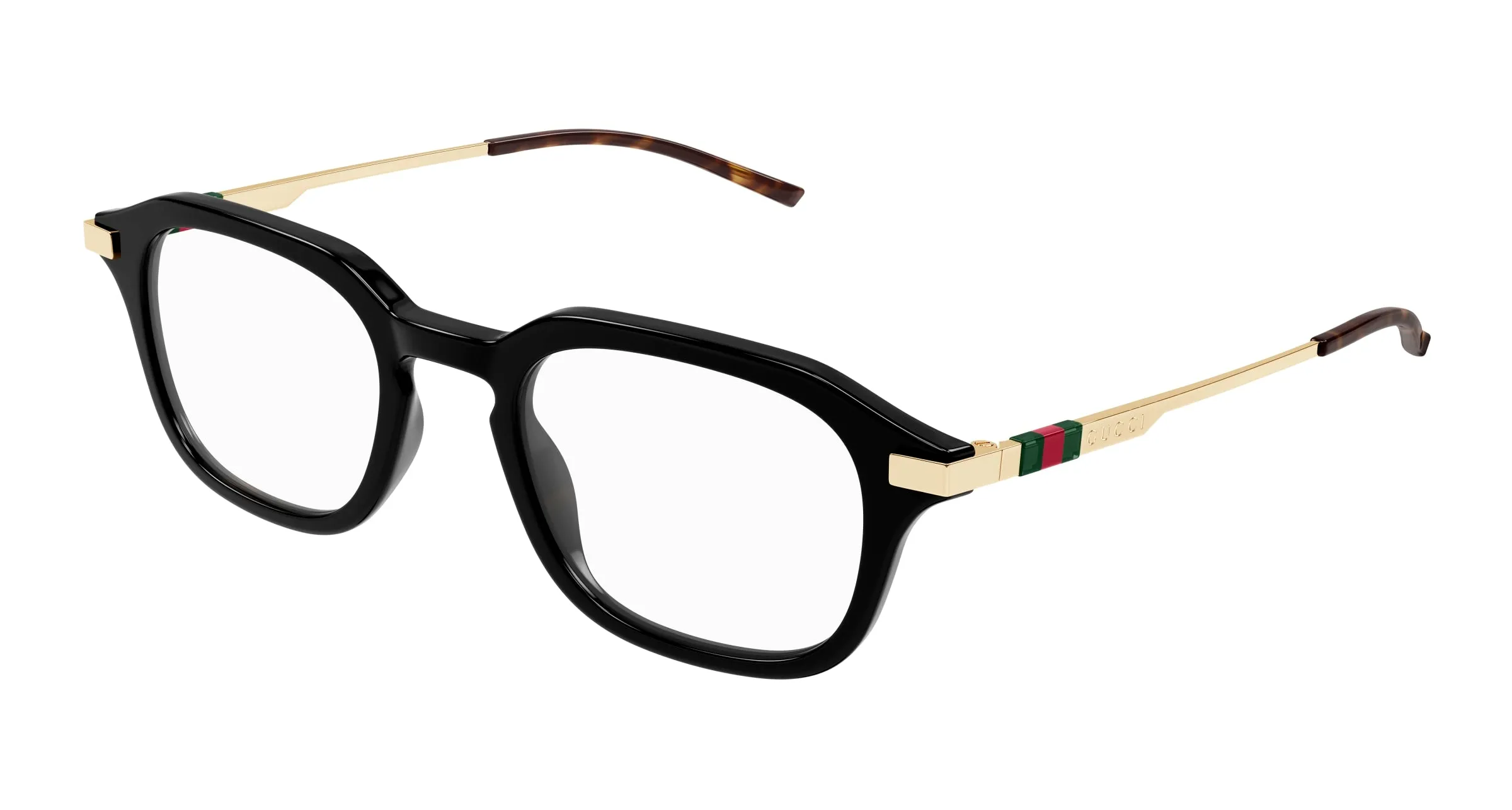 Gucci GG1891O 001 Montature da vista Acetato Nero Trasparente Squadrata - immagine 1