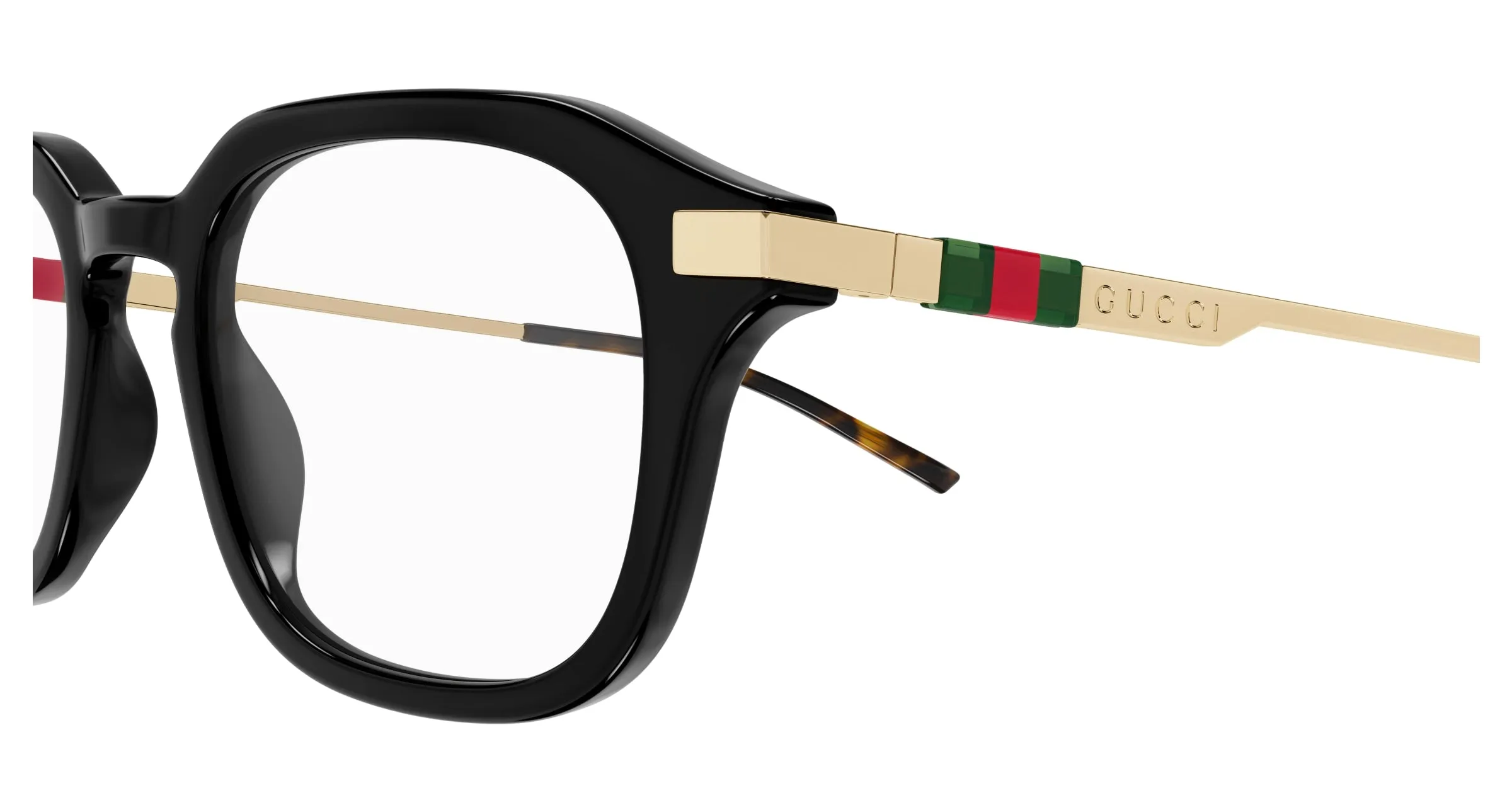 Gucci GG1891O 001 Montature da vista Acetato Nero Trasparente Squadrata - immagine 3