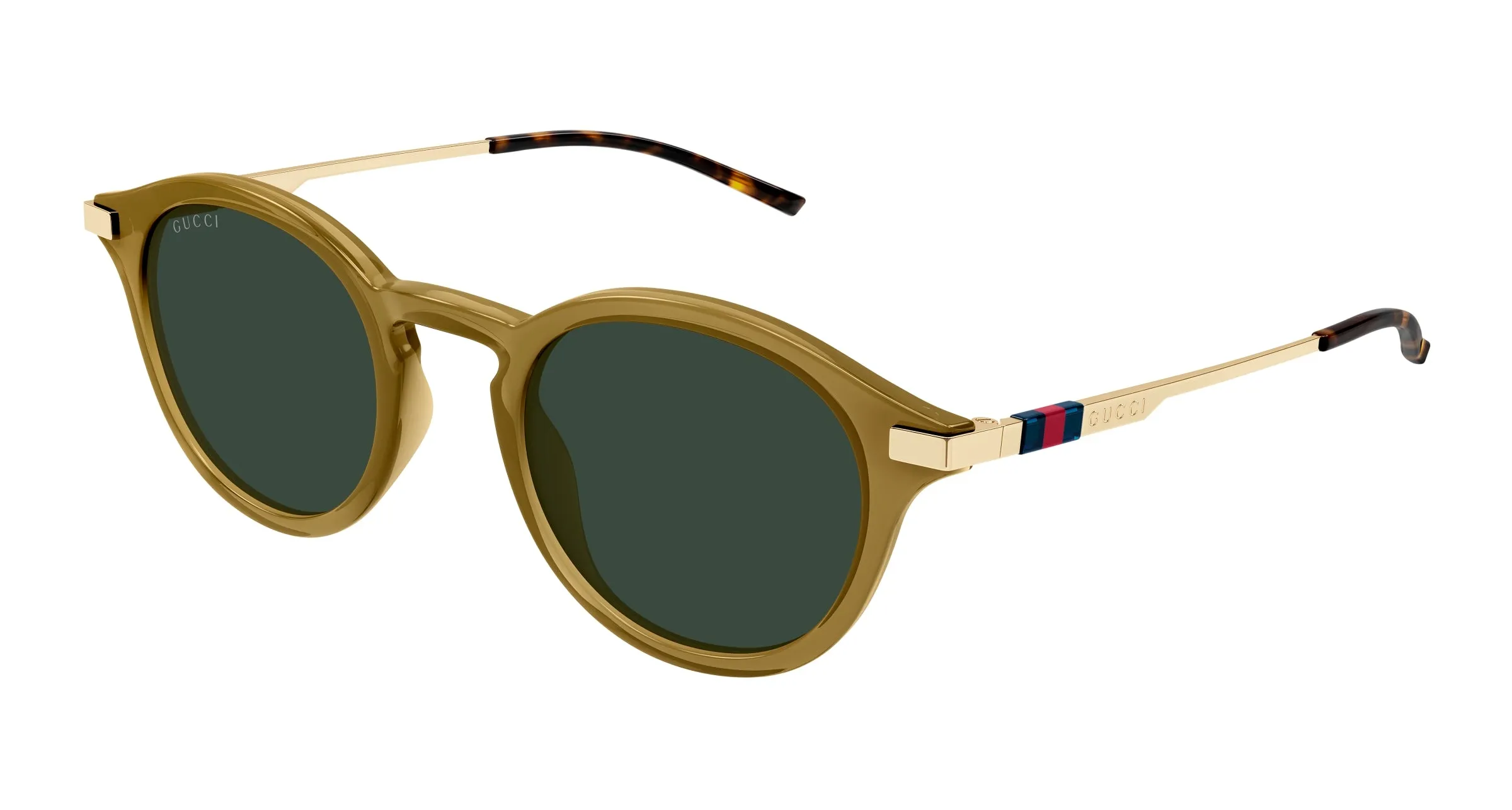 Gucci GG1890S 003 Occhiali da sole Acetato Marrone Verde Rotonda - immagine 1
