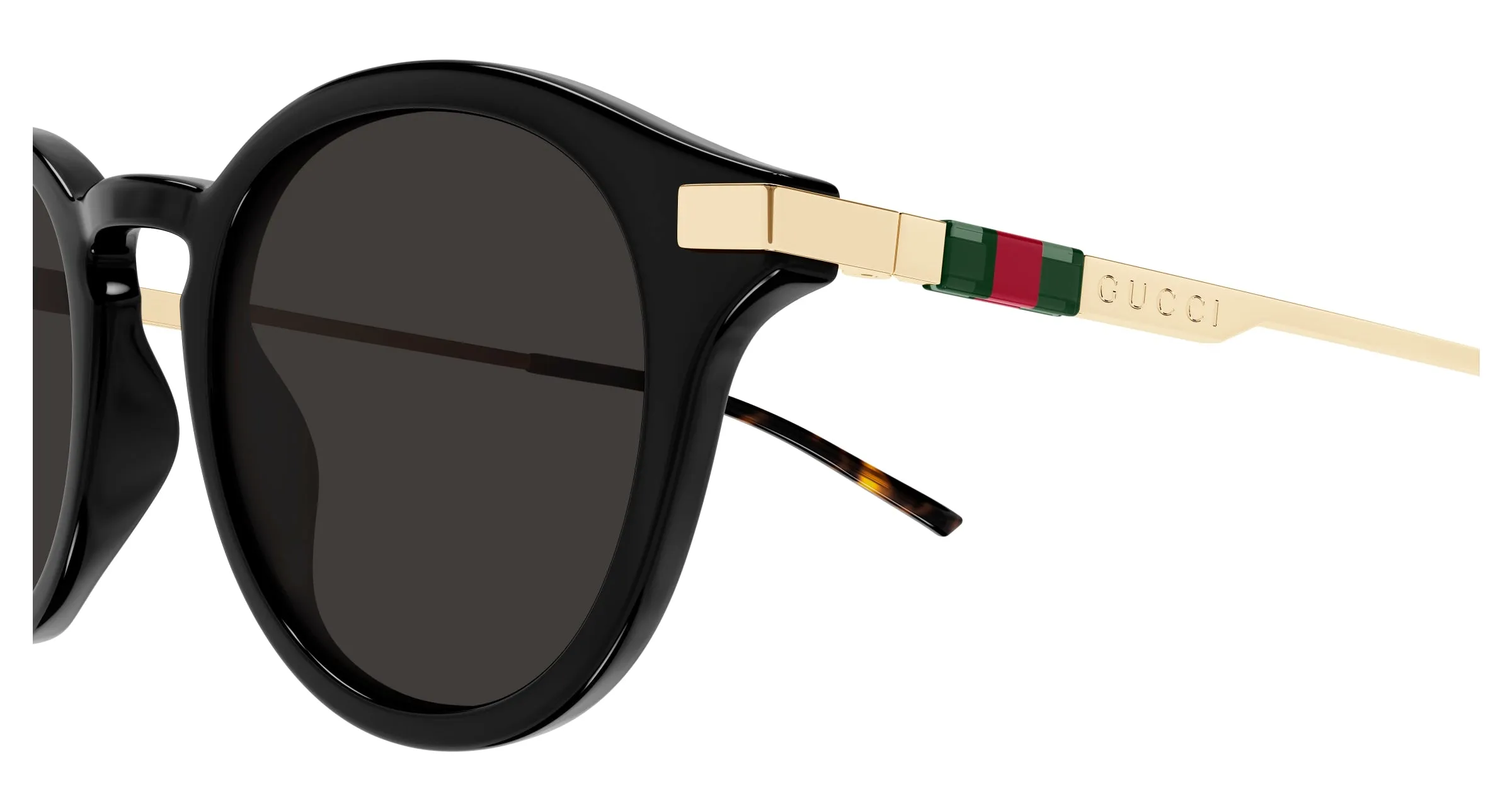 Gucci GG1890S 001 Occhiali da sole Acetato Nero Grigio Rotonda - immagine 3