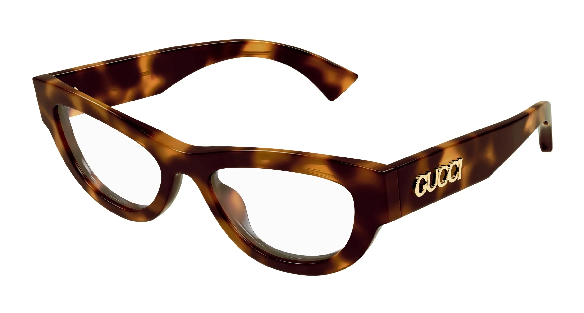 Gucci GG1836O 002 Montature da vista Acetato Havana Trasparente Cat Eye - immagine 1