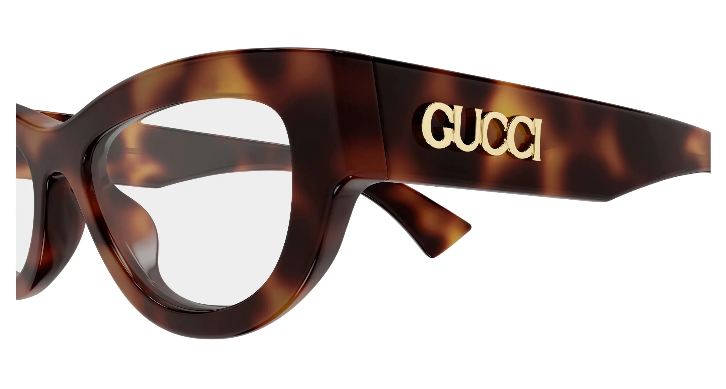 Gucci GG1836O 002 Montature da vista Acetato Havana Trasparente Cat Eye - immagine 3
