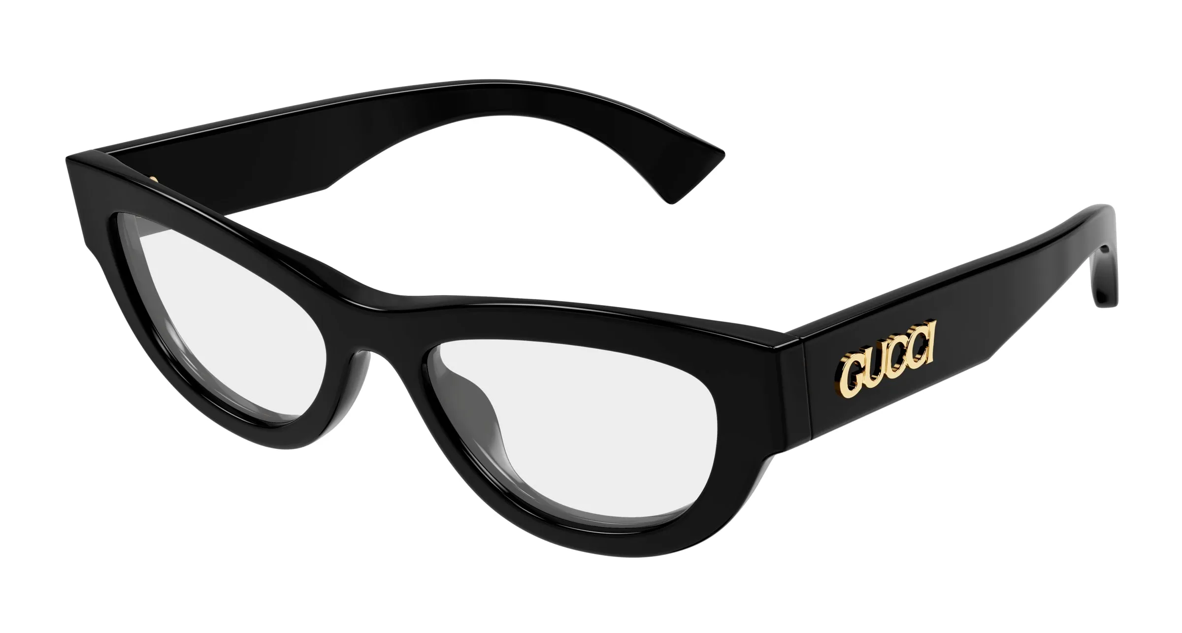 Gucci GG1836O 001 Montature da vista Acetato Nero Trasparente Cat Eye - immagine 1