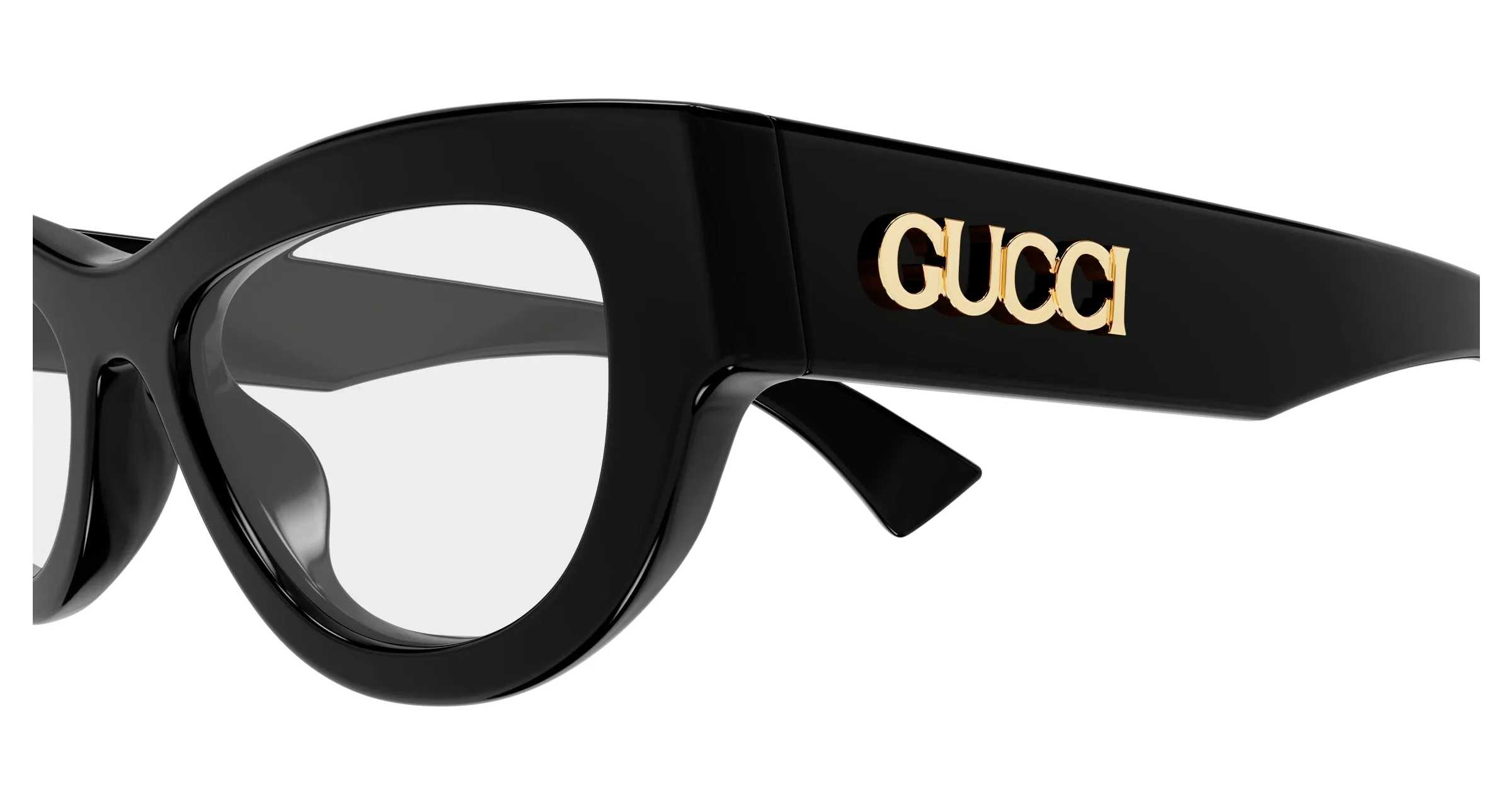 Gucci GG1836O 001 Montature da vista Acetato Nero Trasparente Cat Eye - immagine 3