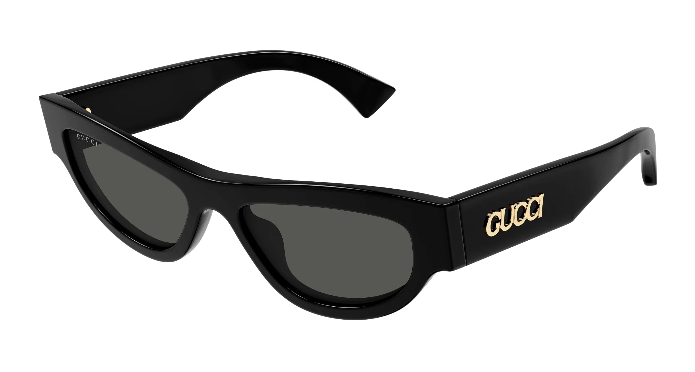 Gucci GG1834S 001 Occhiali da sole Acetato Nero Grigio Cat Eye - immagine 1