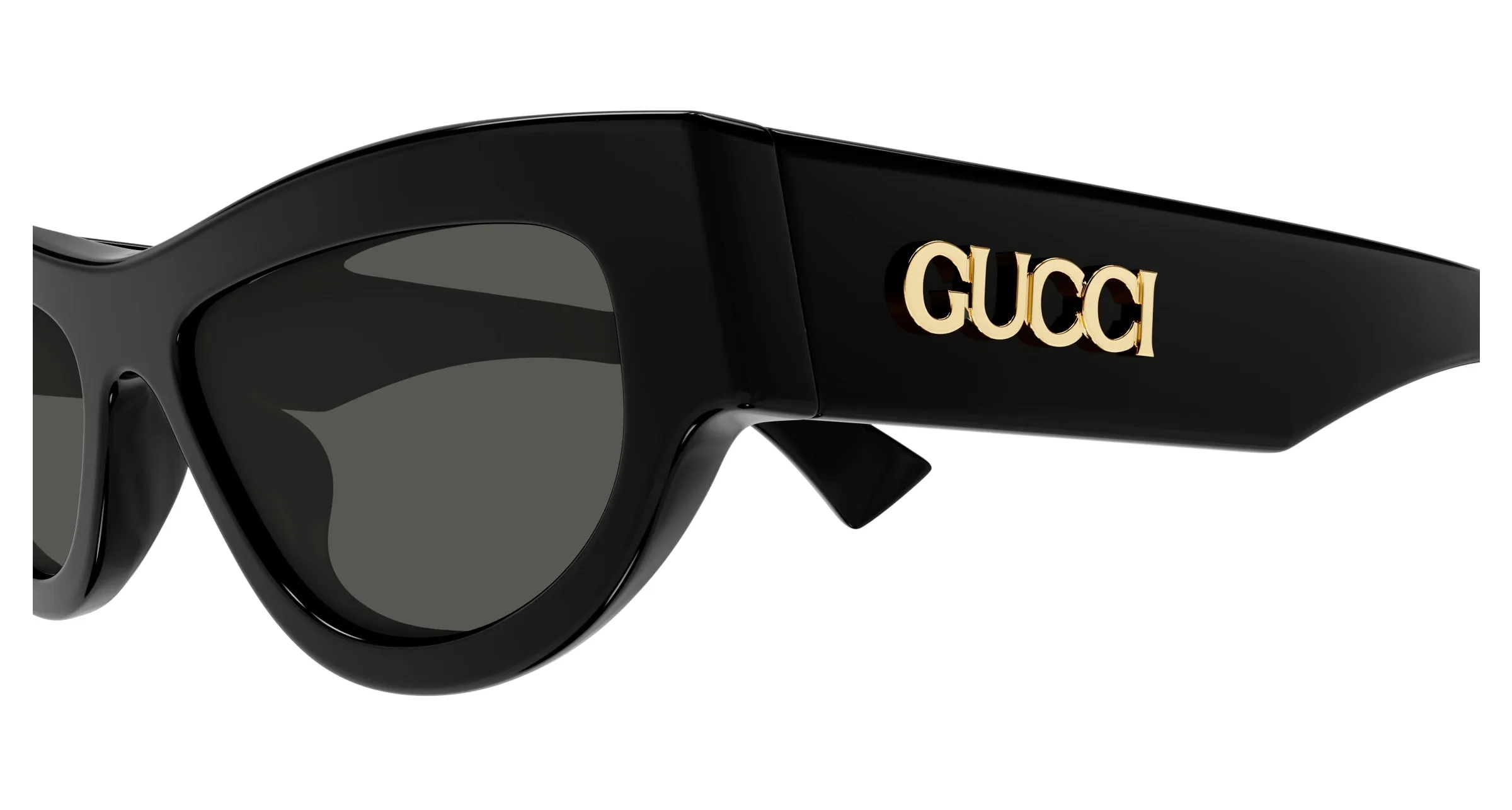 Gucci GG1834S 001 Occhiali da sole Acetato Nero Grigio Cat Eye - immagine 3