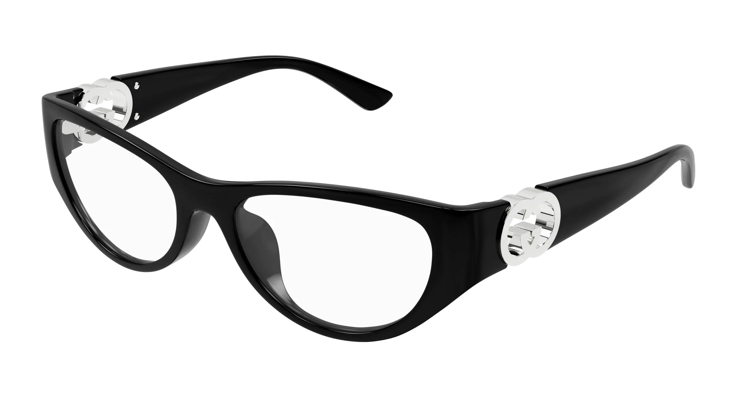 Gucci GG1825O 001 Montature da vista Iniettato Nero Trasparente Cat Eye - immagine 1