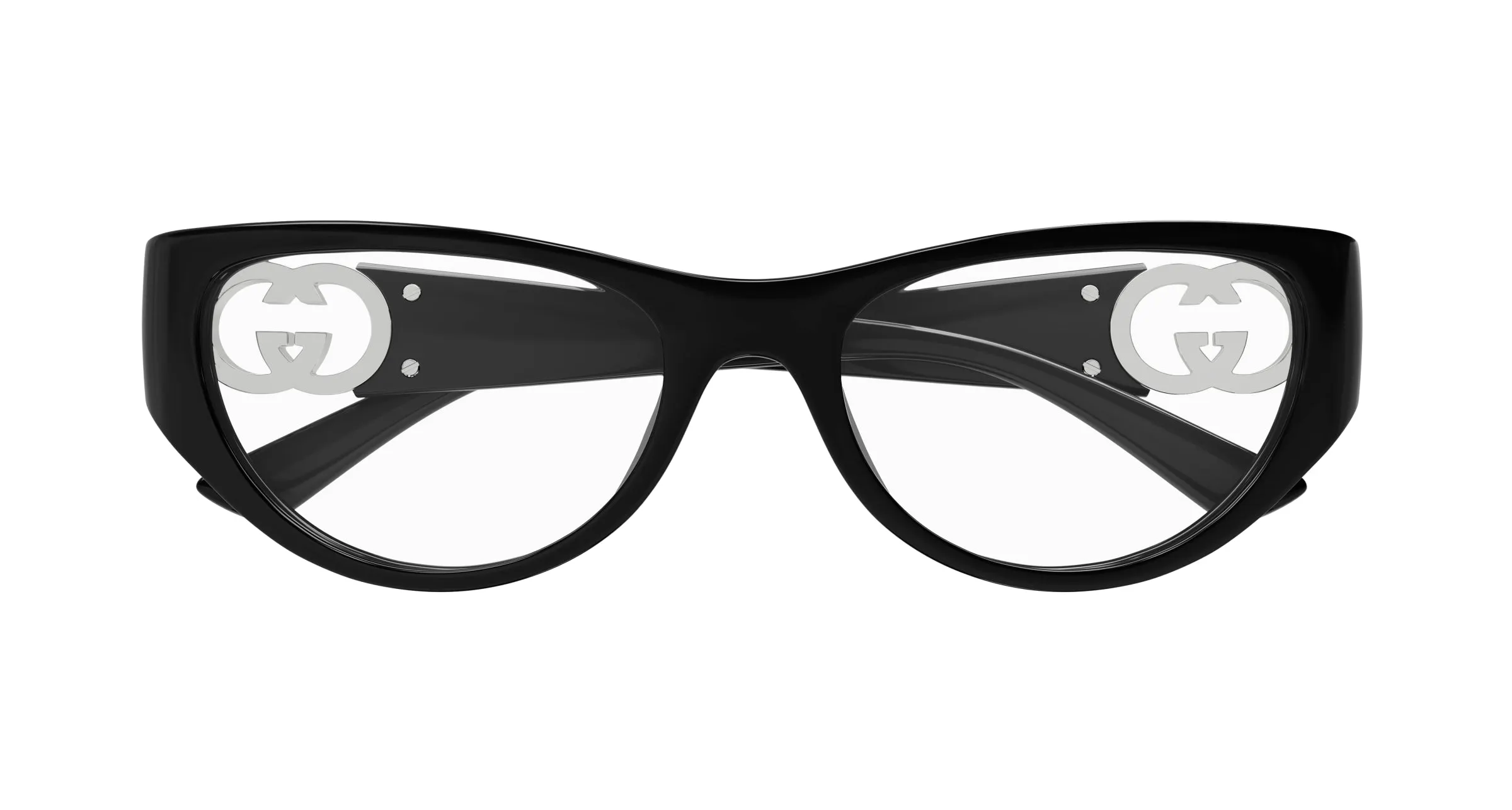 Gucci GG1825O 001 Montature da vista Iniettato Nero Trasparente Cat Eye - immagine 2