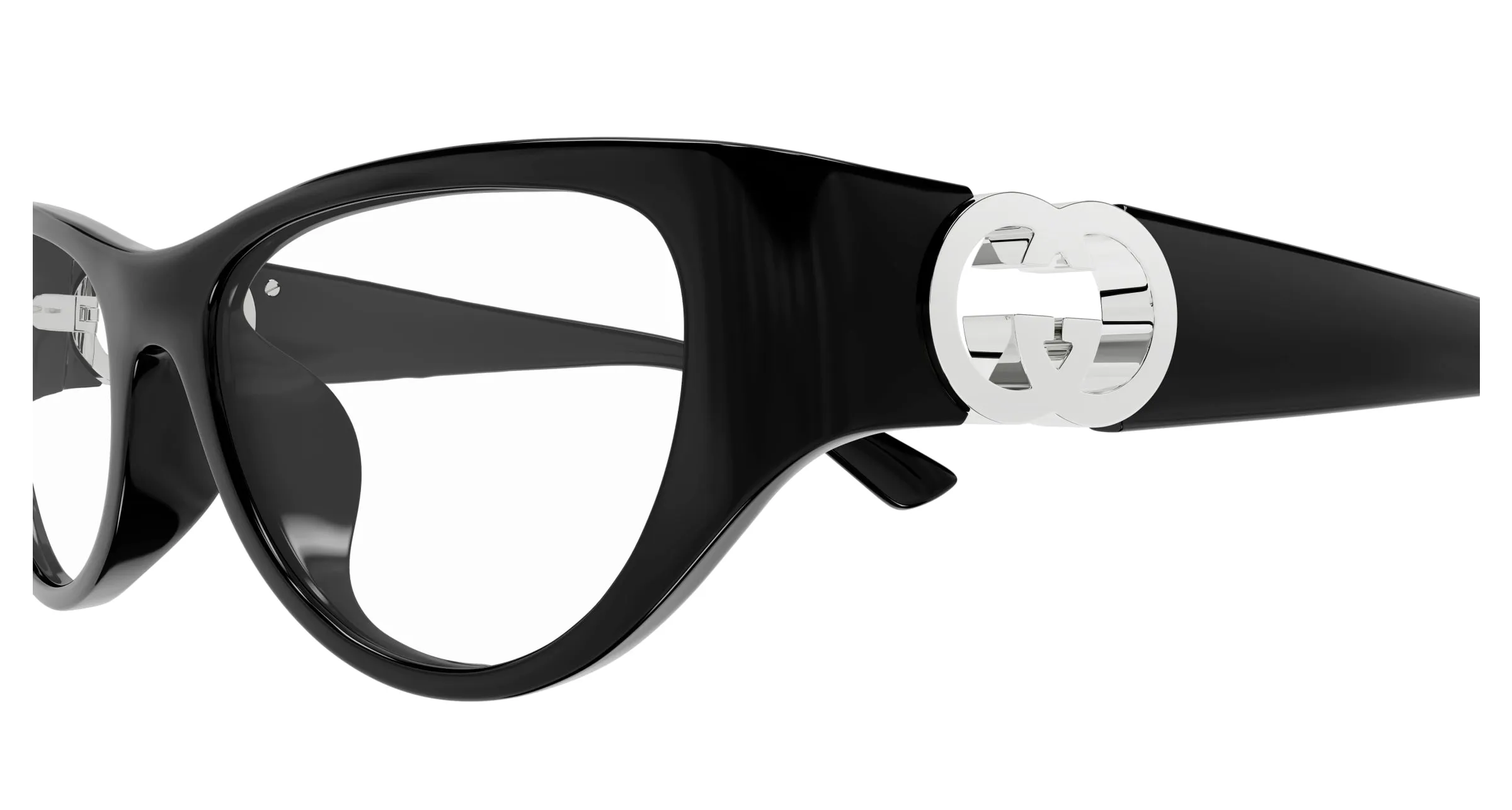 Gucci GG1825O 001 Montature da vista Iniettato Nero Trasparente Cat Eye - immagine 3