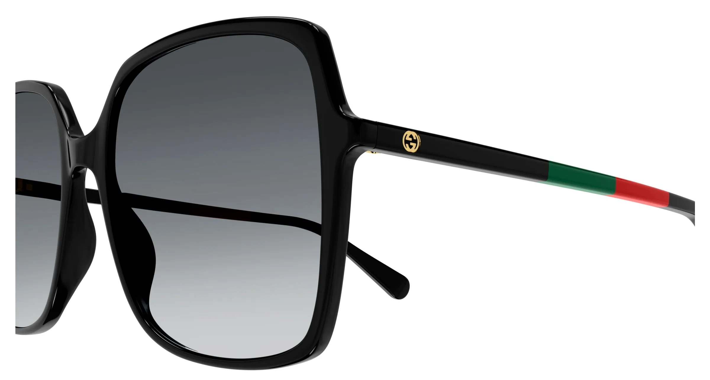 Gucci GG0544S 007 Occhiali da sole Acetato Nero Grigio Squadrata - immagine 3