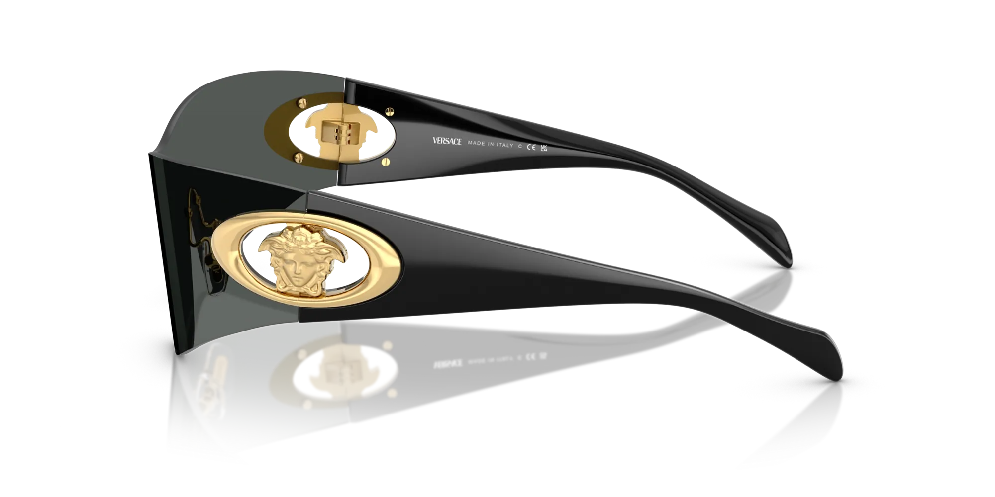 Versace VE2280 100287 Occhiali da sole Metallo Grigio Grigio Geometrica Normale - immagine 4