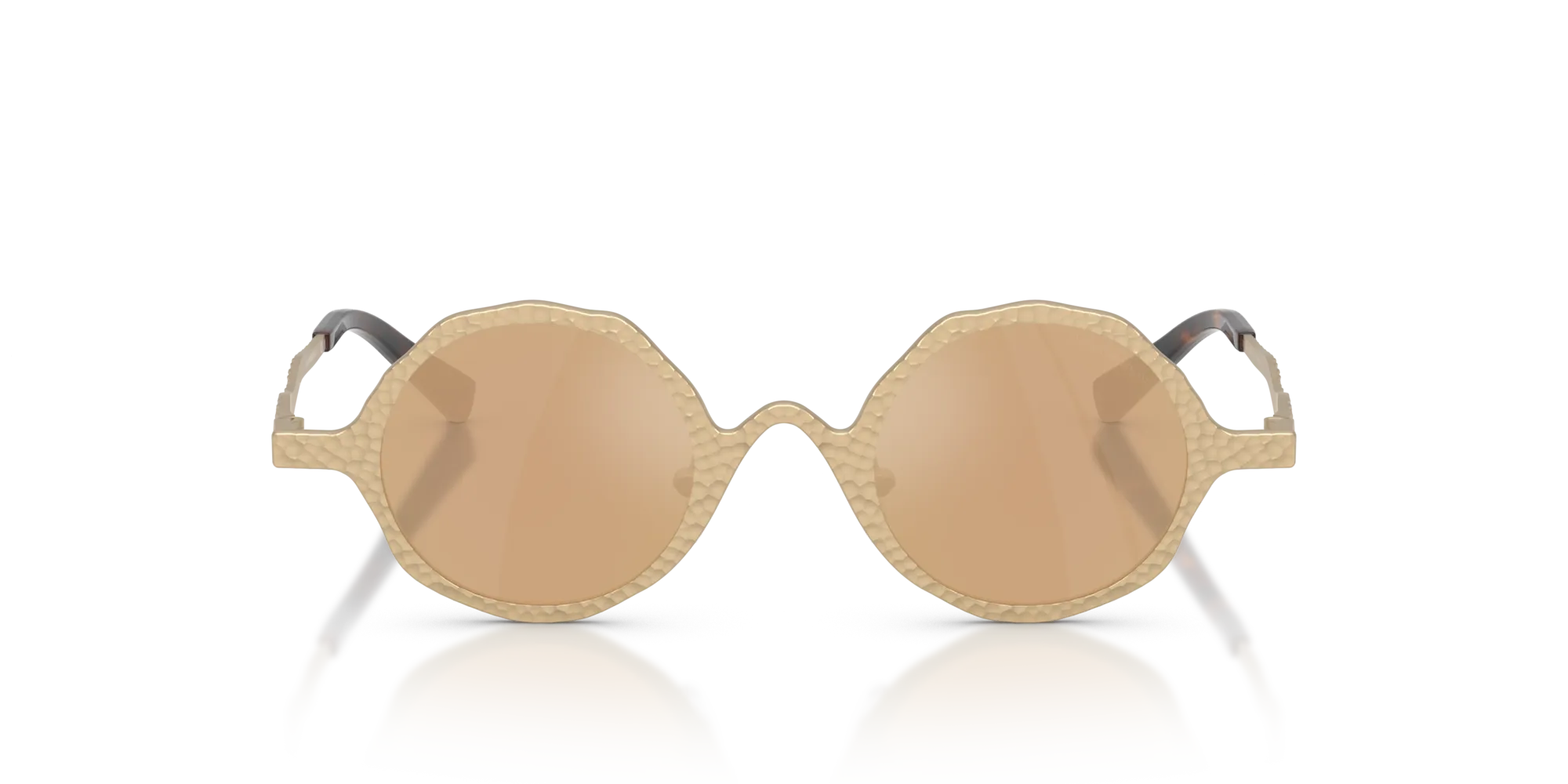 Emporio Armani EA2166 30027J Occhiali da sole Metallo Oro Marrone Rotonda Specchiate - immagine 3